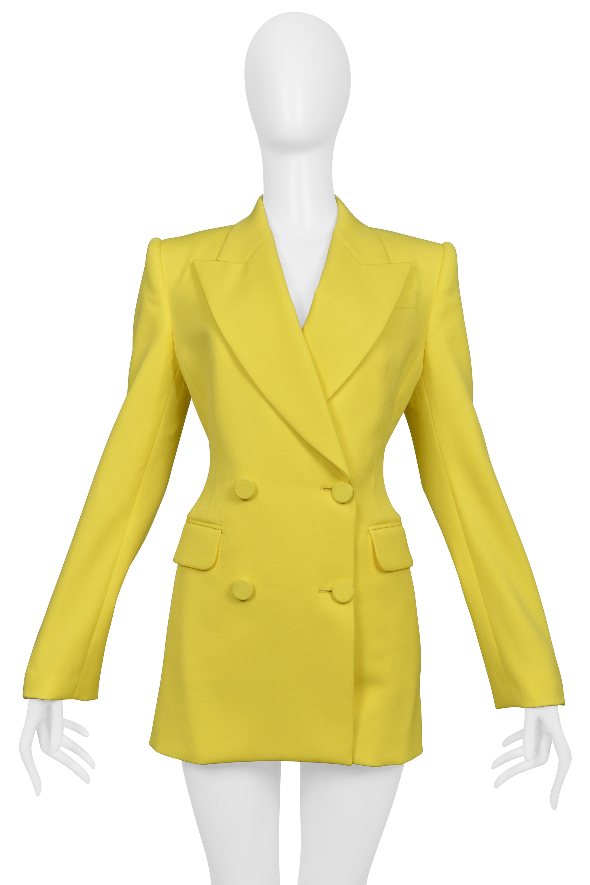 ALEXANDER MCQUEEN YELLOW DOUBLE BREASTED JACKET