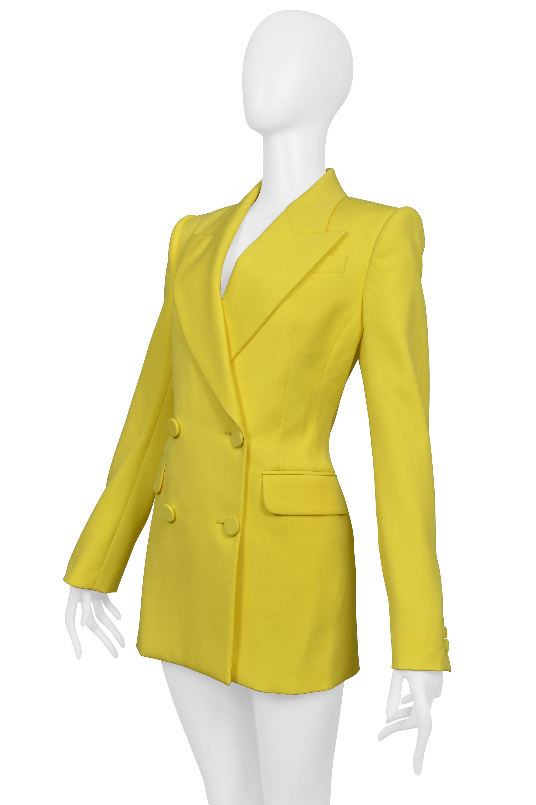 ALEXANDER MCQUEEN YELLOW DOUBLE BREASTED JACKET