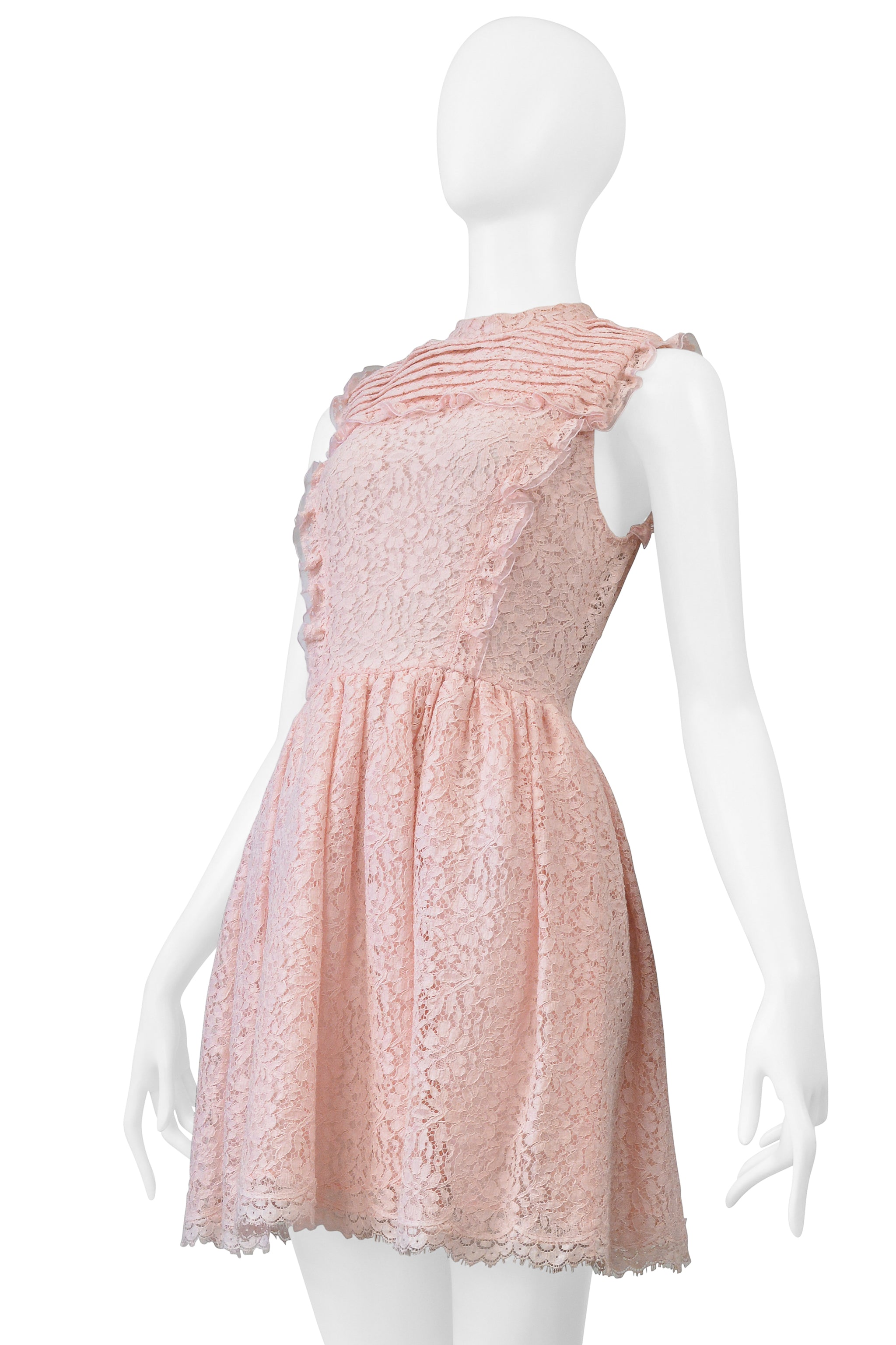 MIU MIU PINK LACE MINI DRESS