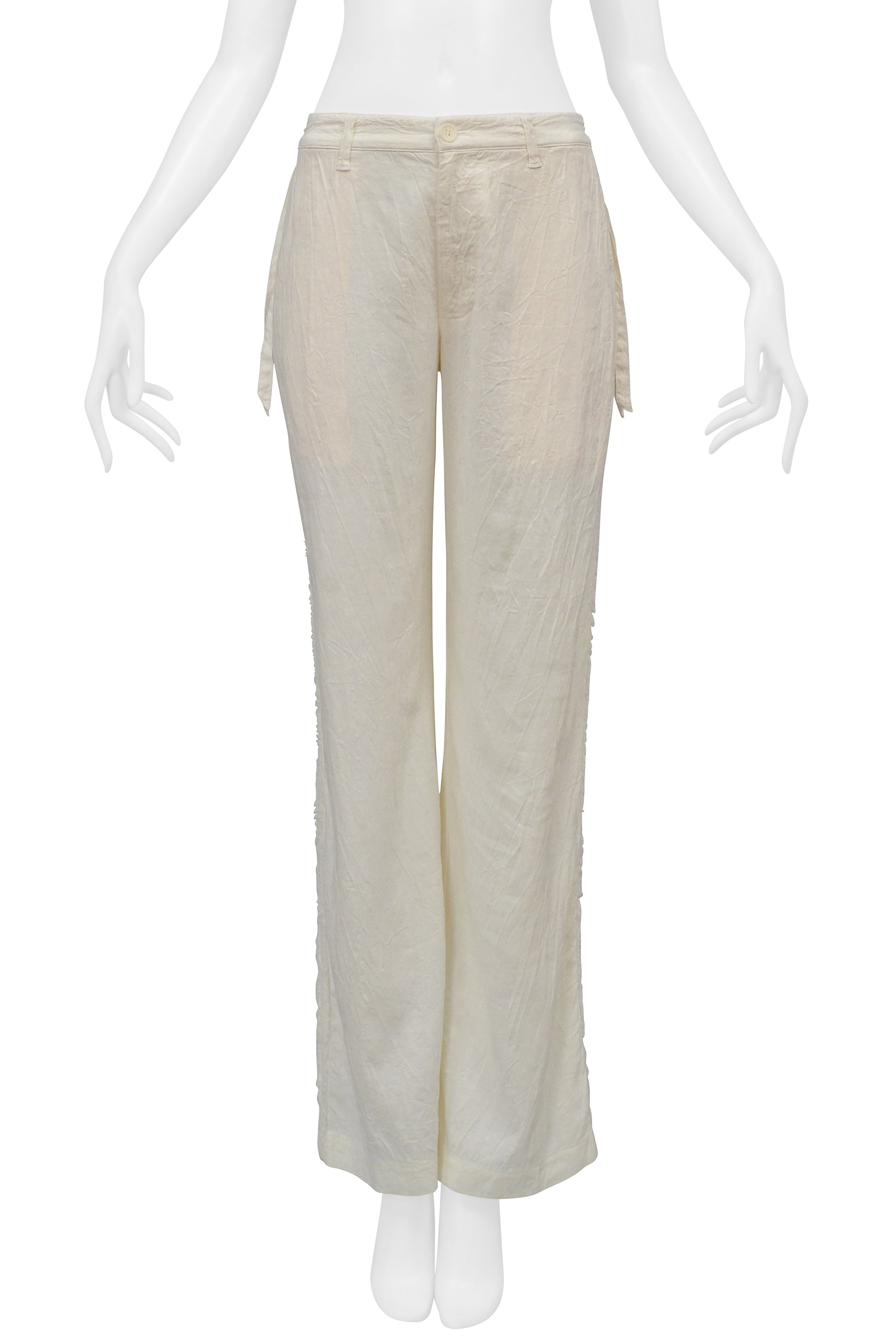 ISSEY MIYAKE OFF WHITE PANTS WITH APRON
