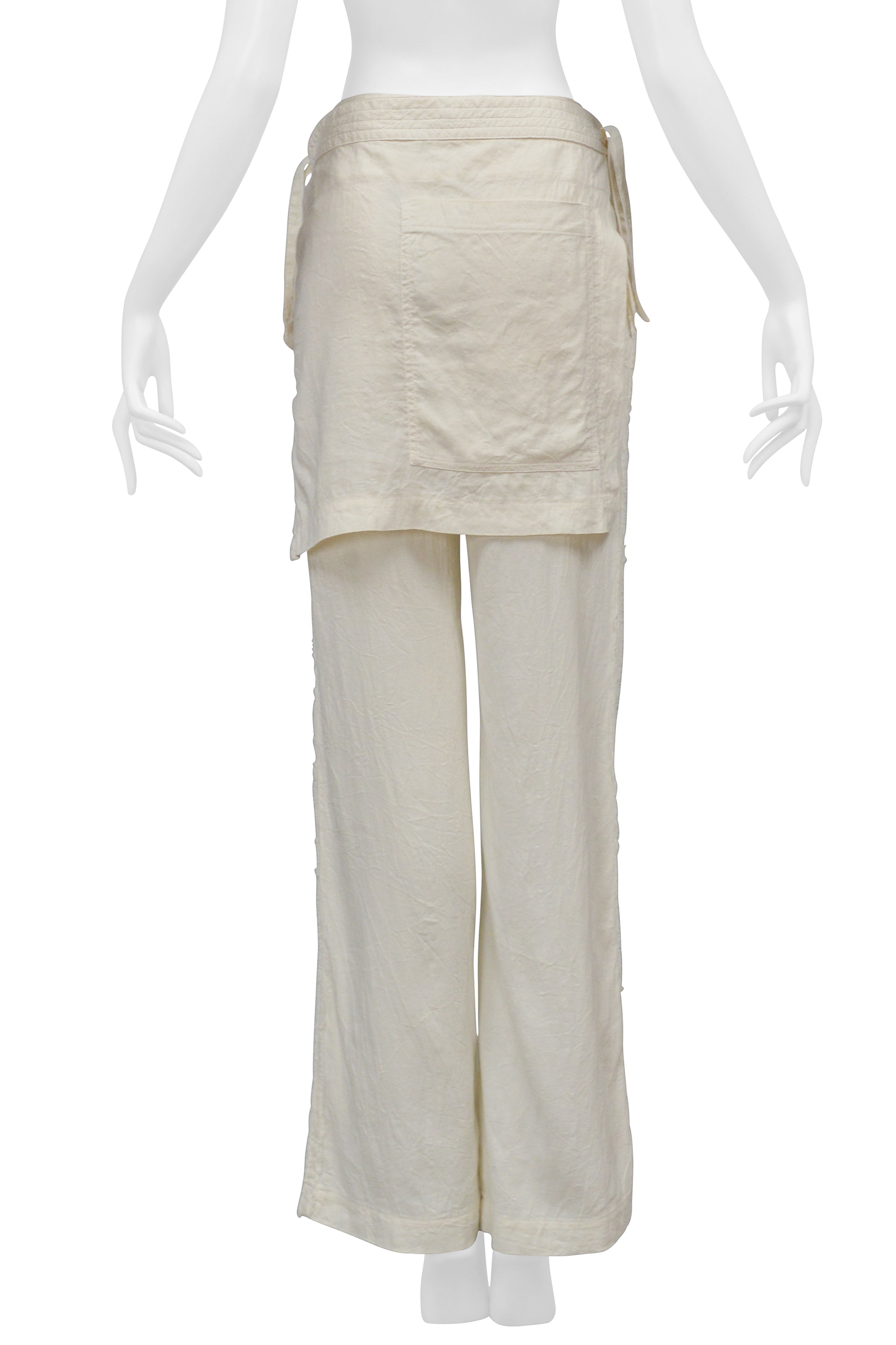 ISSEY MIYAKE OFF WHITE PANTS WITH APRON