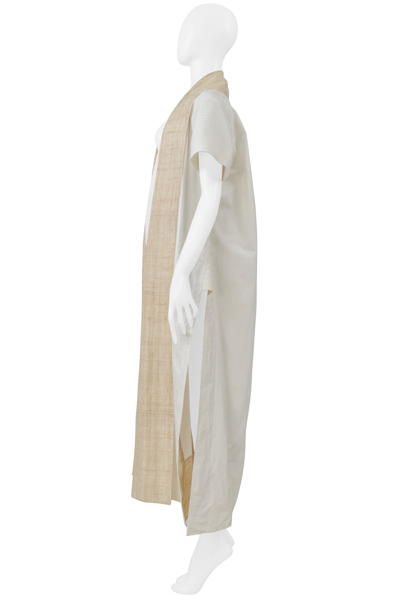 ISSEY MIYAKE OFF-WHITE SHORT SLEEVE KIMONO COAT 2001
