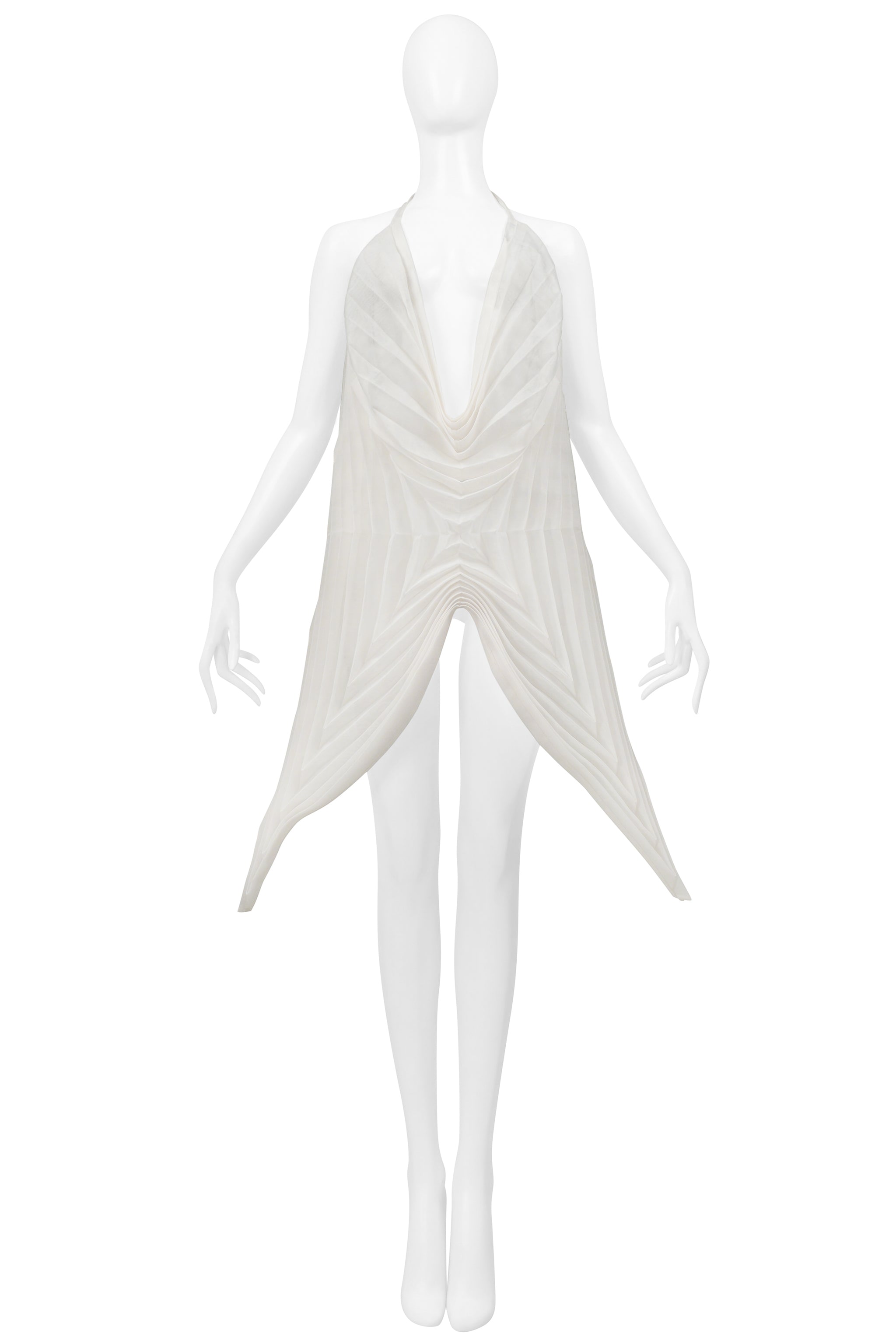 ISSEY MIYAKE WHITE PLEATED BUTTERFLY TOP 2001