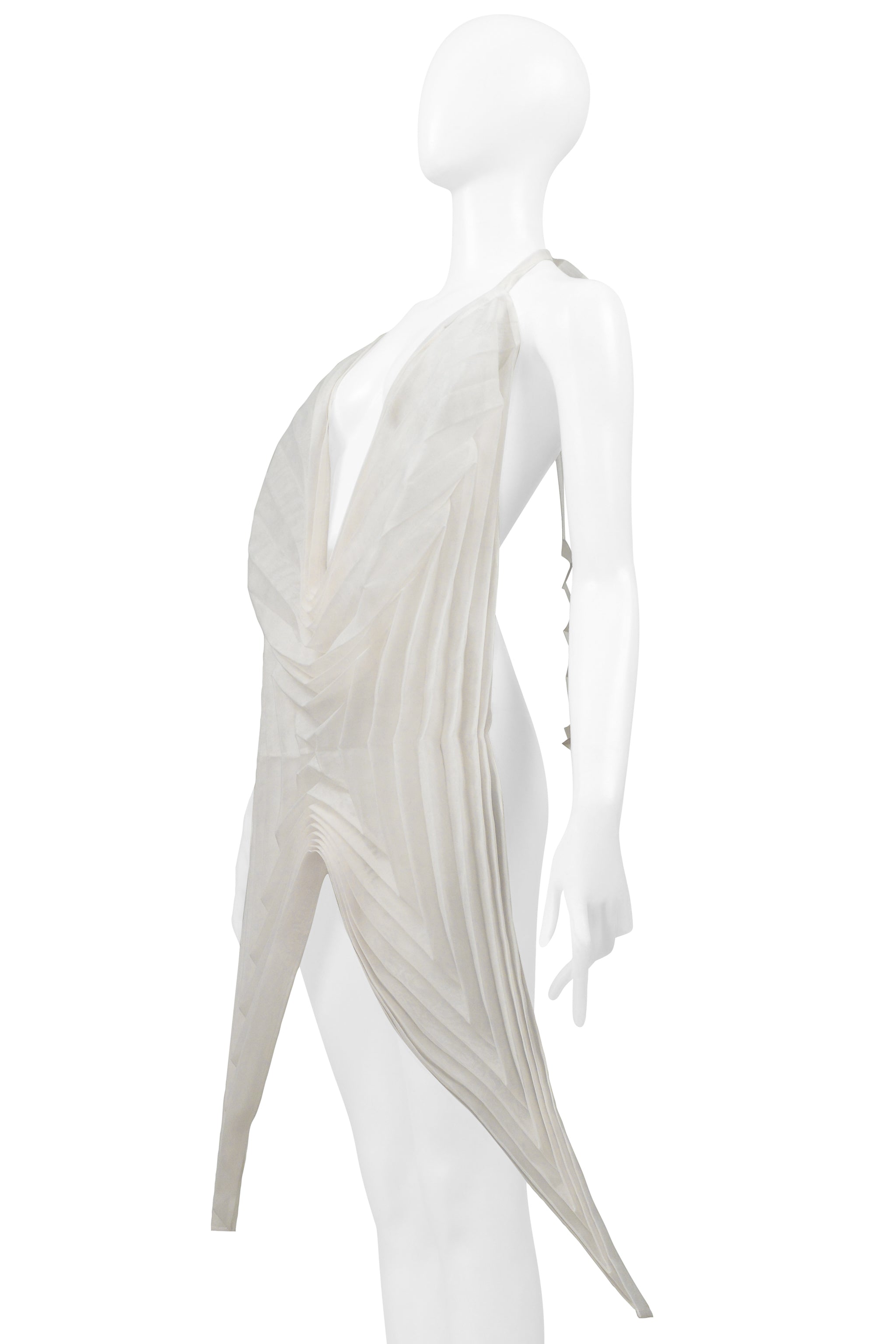ISSEY MIYAKE WHITE PLEATED BUTTERFLY TOP 2001
