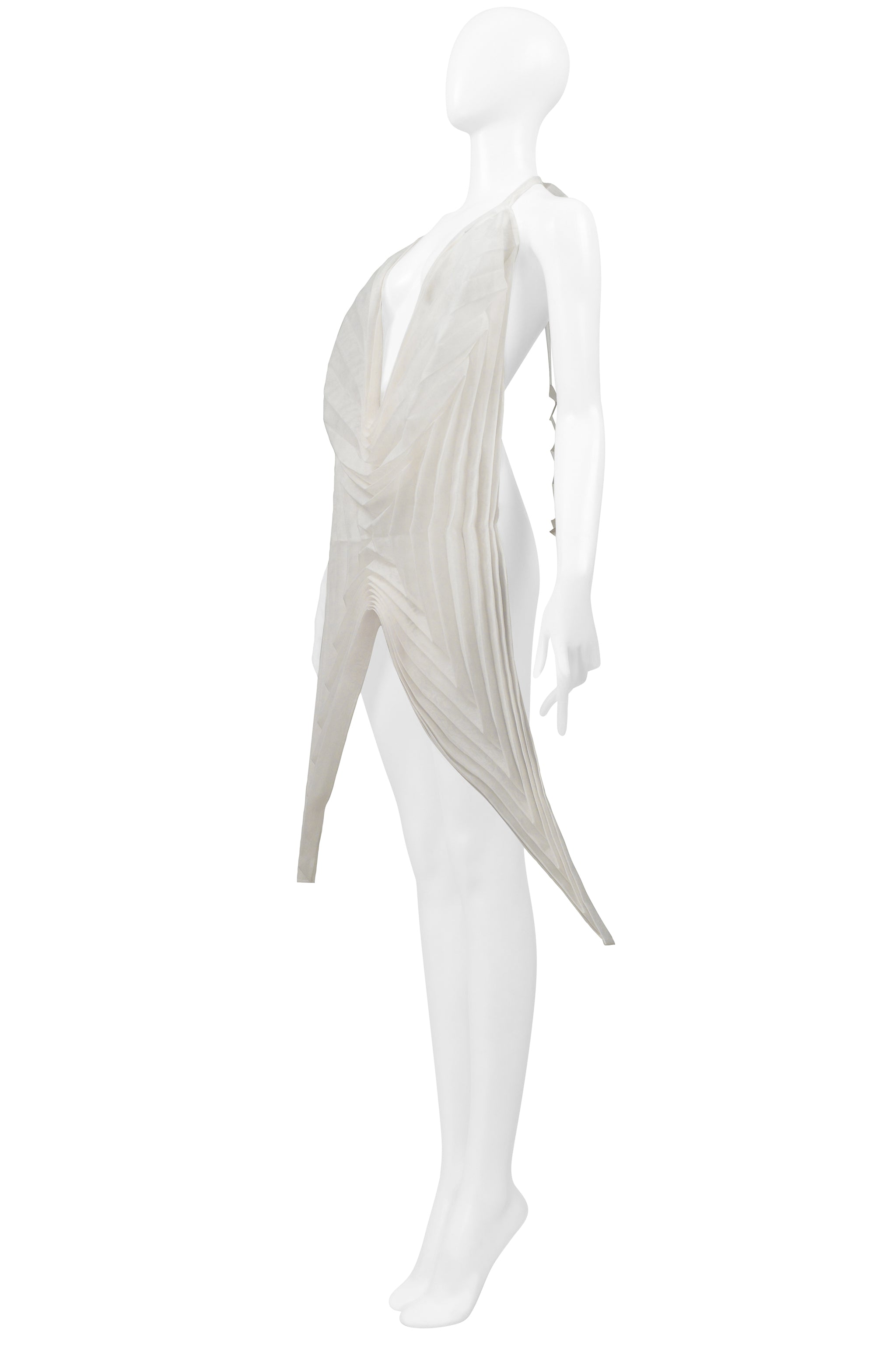 ISSEY MIYAKE WHITE PLEATED BUTTERFLY TOP 2001