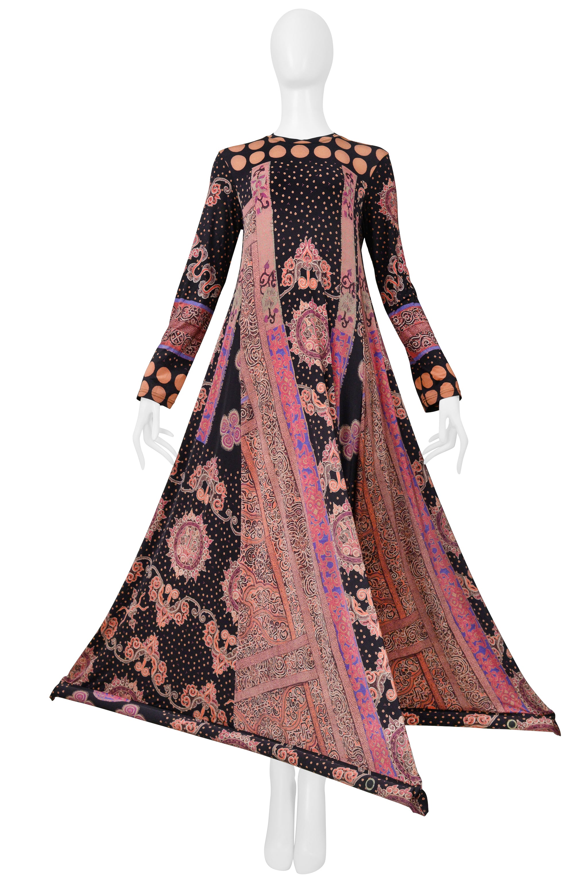 ISSEY MIYAKE PAISLEY PRINT DRESS WITH INFLATABLE HEM 2001