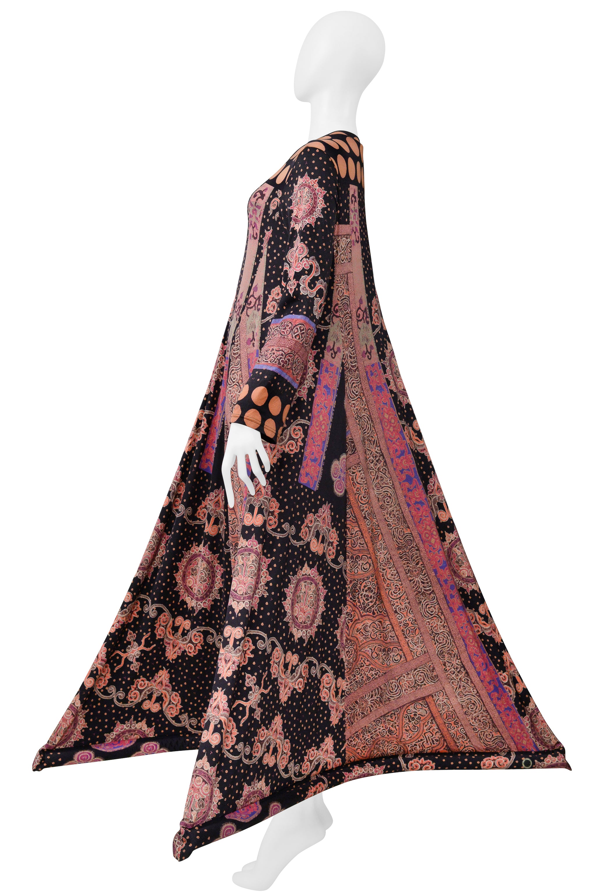 ISSEY MIYAKE PAISLEY PRINT DRESS WITH INFLATABLE HEM 2001