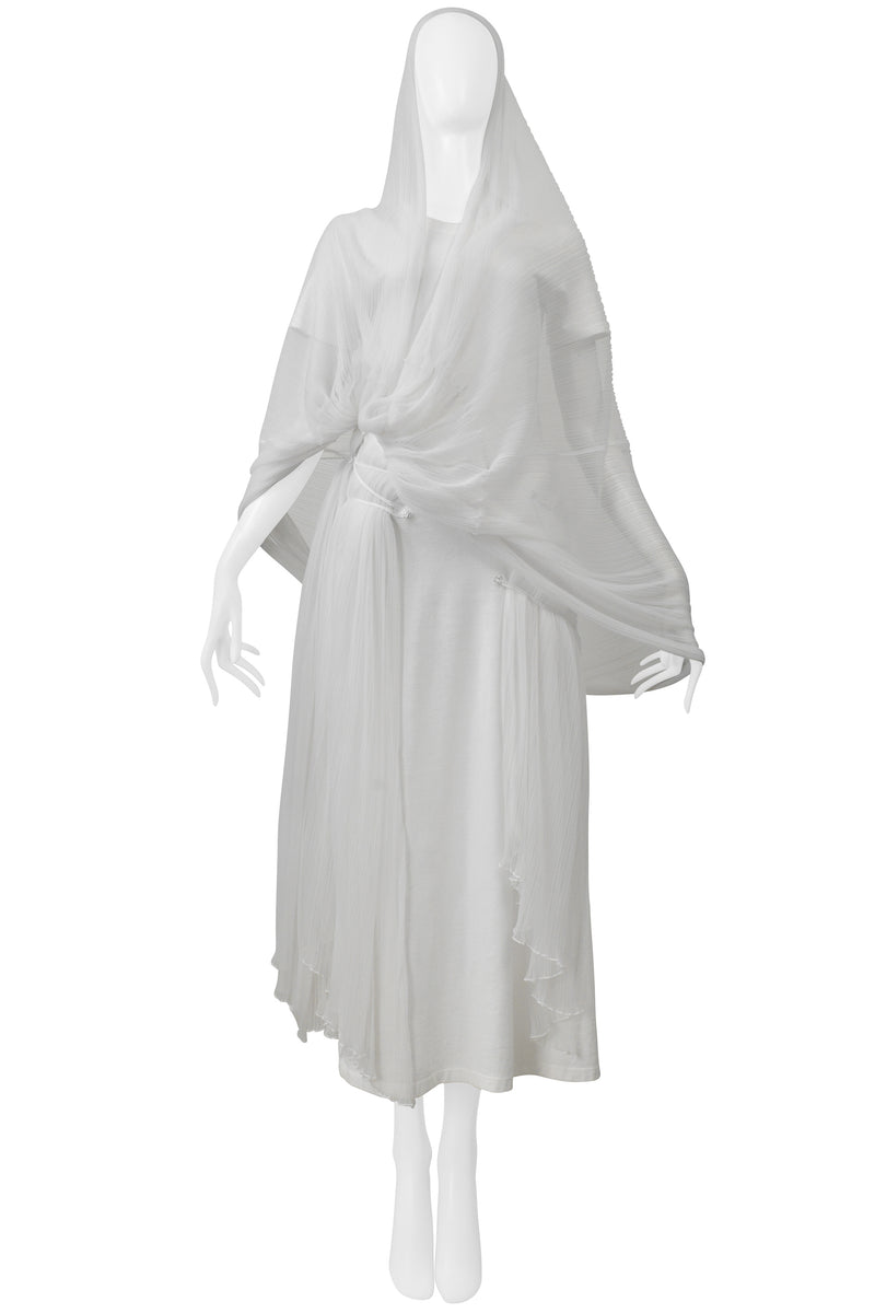 ISSEY MIYAKE ICONIC WHITE GODDESS CONCEPT DRESS 2003