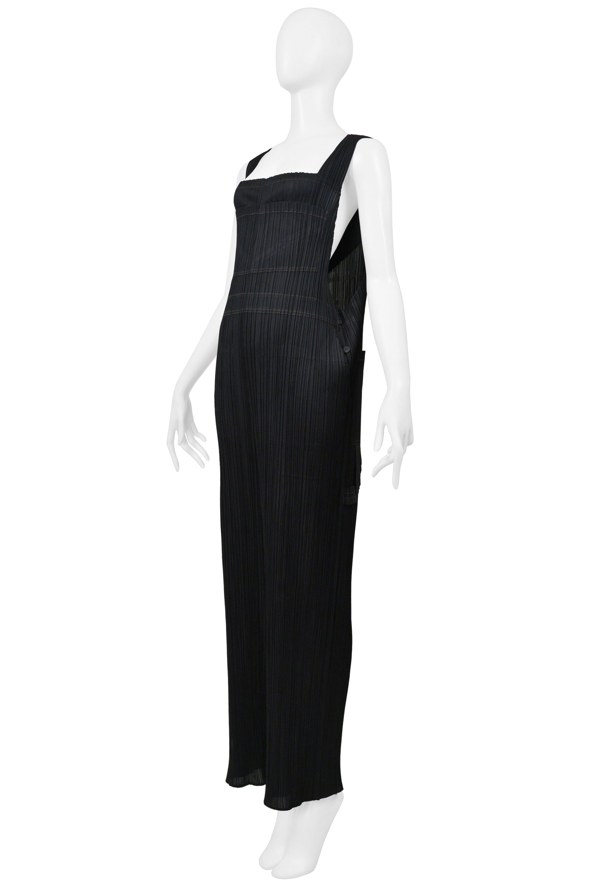 ISSEY MIYAKE PLEATS PLEASE BLACK PLEATED OVERALLS 2004