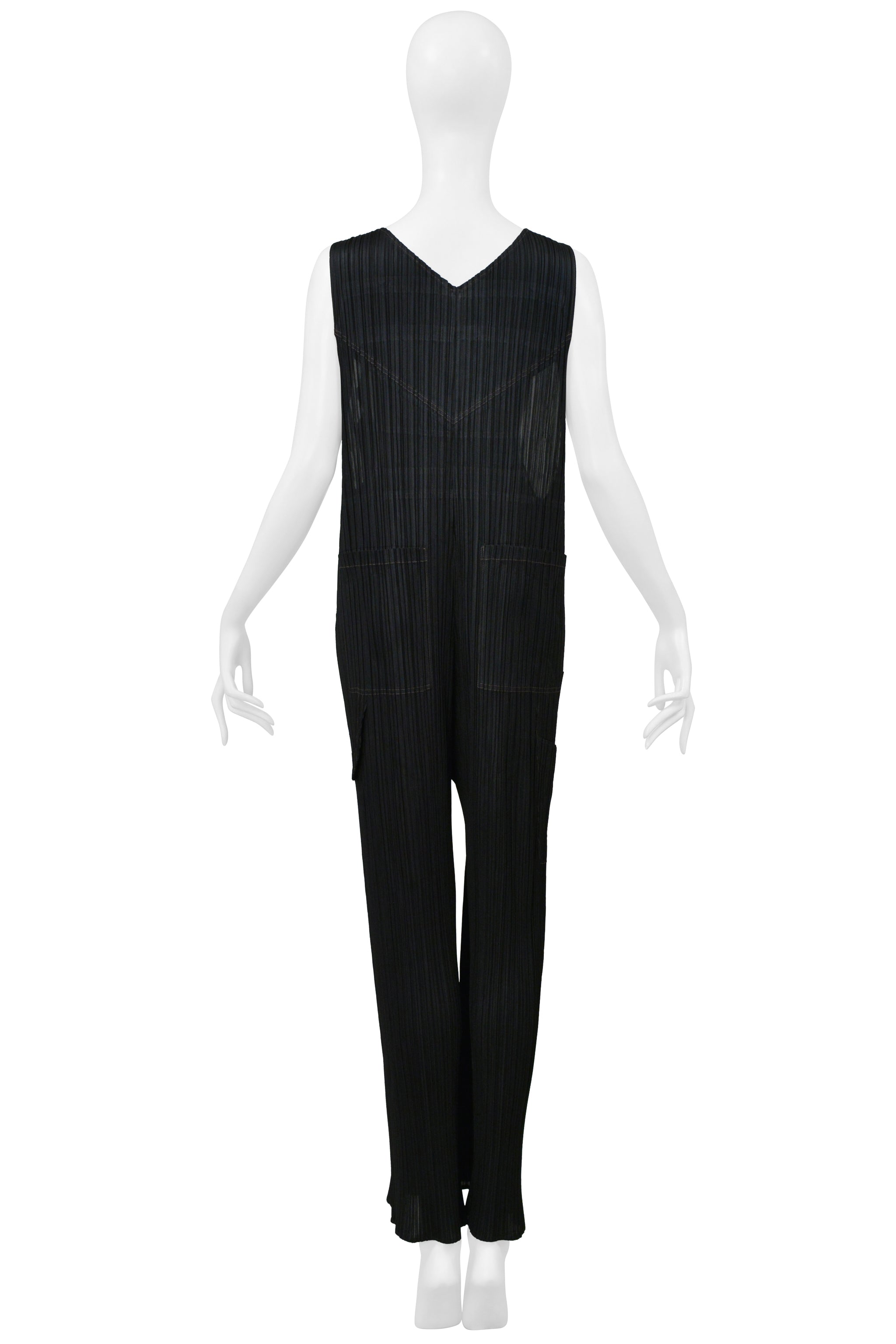 ISSEY MIYAKE PLEATS PLEASE BLACK PLEATED OVERALLS 2004