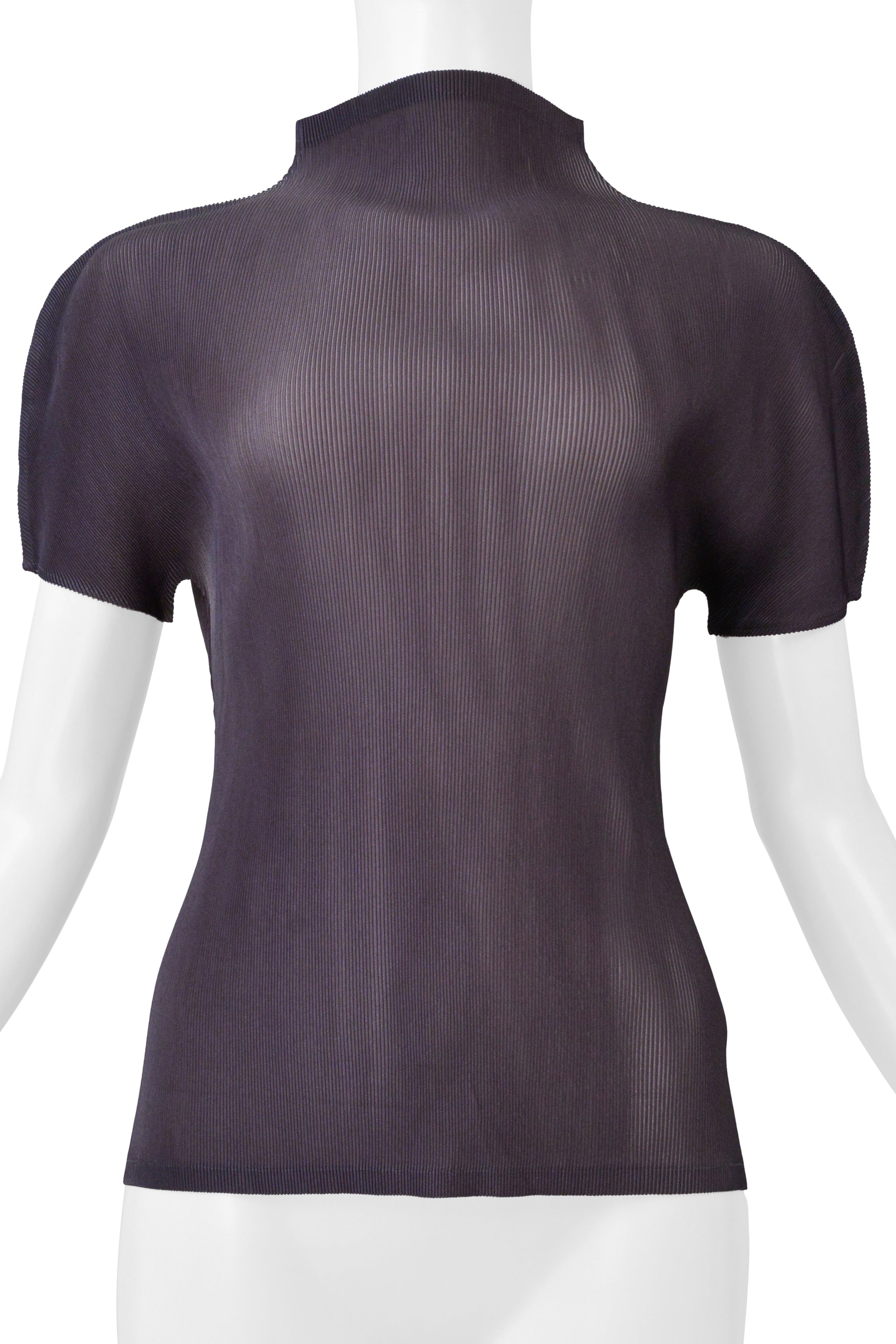 ISSEY MIYAKE PLEATS PLEASE TWO TONE ILLUSION TOP WITH HIGH NECK 2004