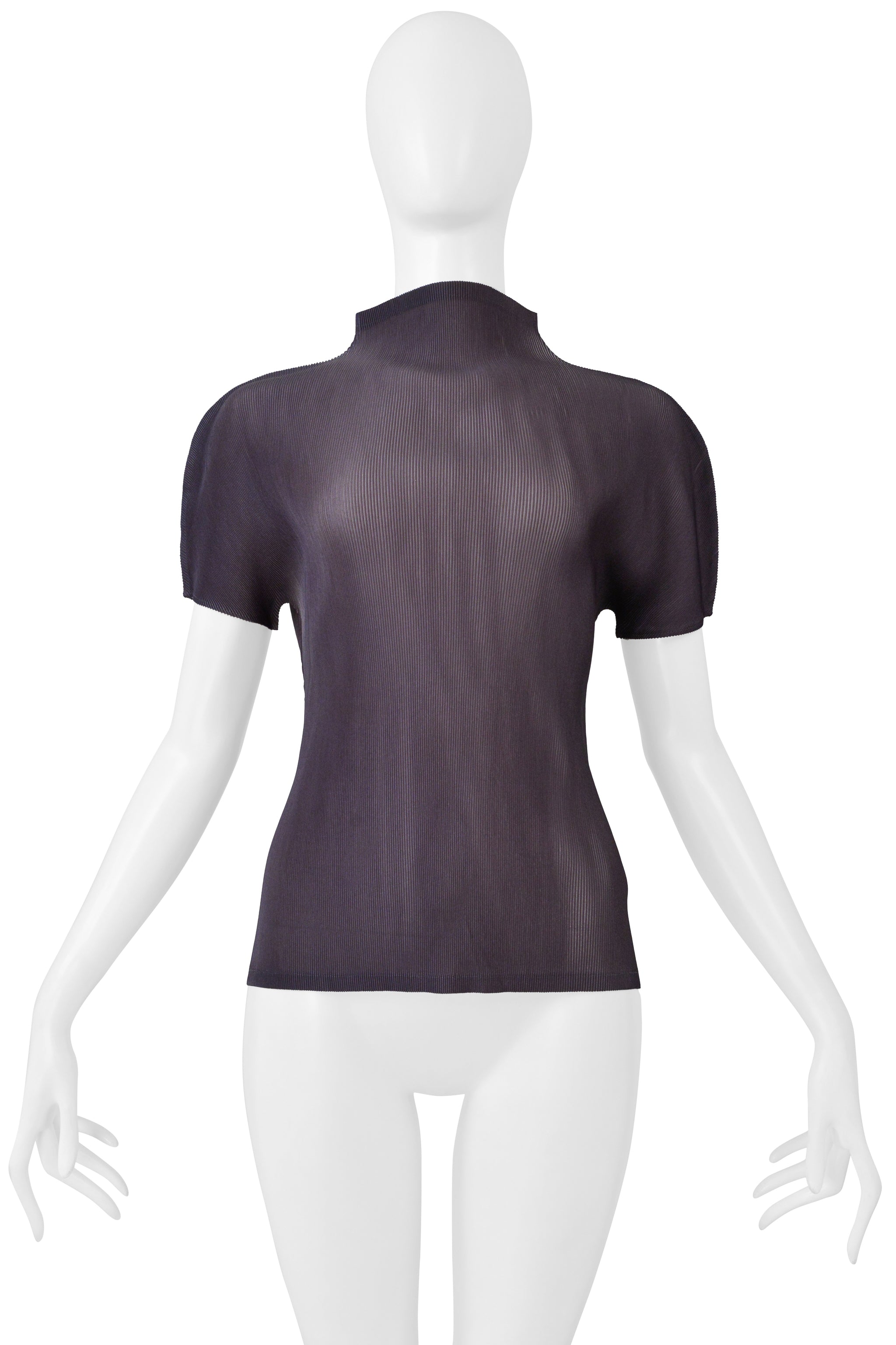ISSEY MIYAKE PLEATS PLEASE TWO TONE ILLUSION TOP WITH HIGH NECK 2004