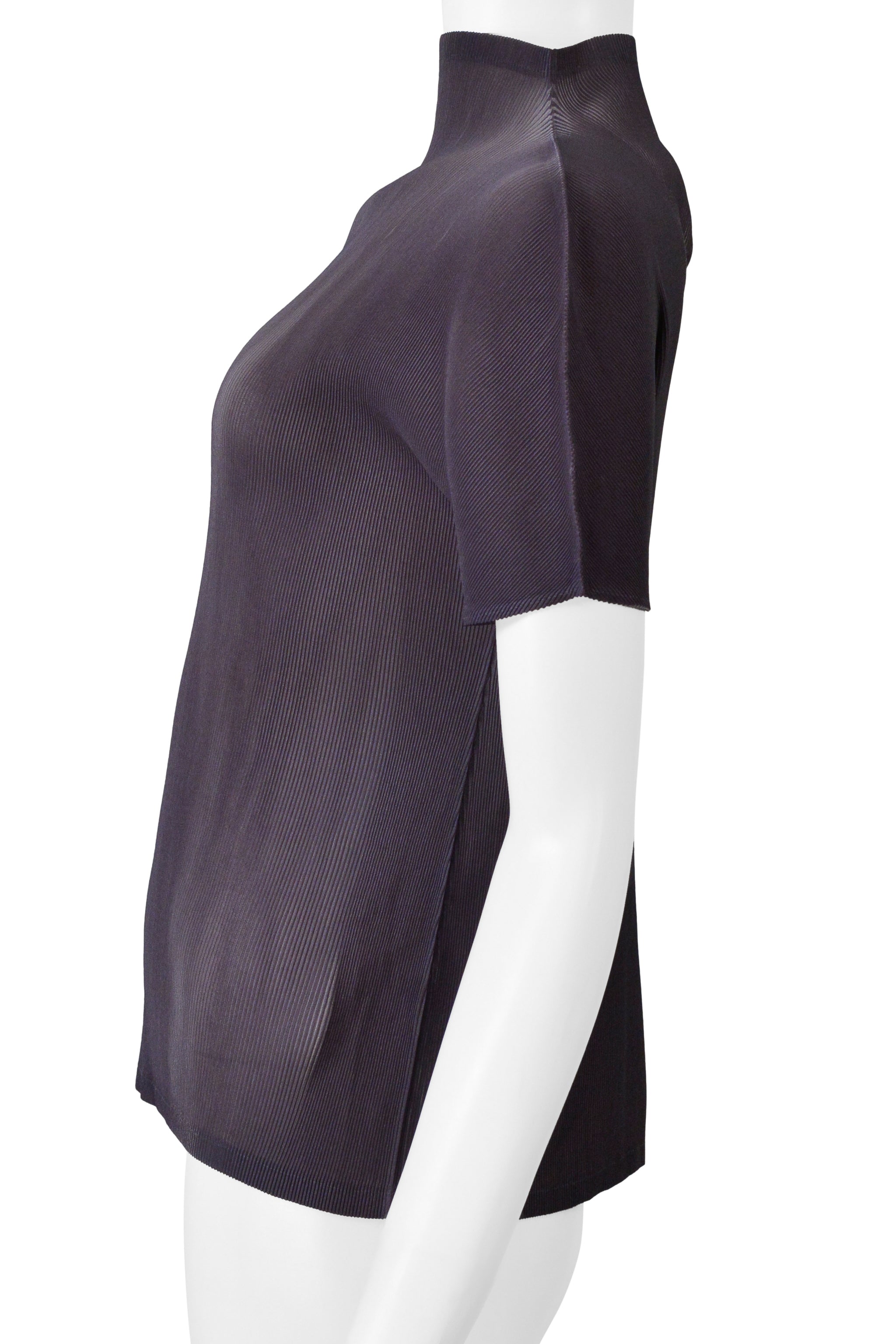 ISSEY MIYAKE PLEATS PLEASE TWO TONE ILLUSION TOP WITH HIGH NECK 2004