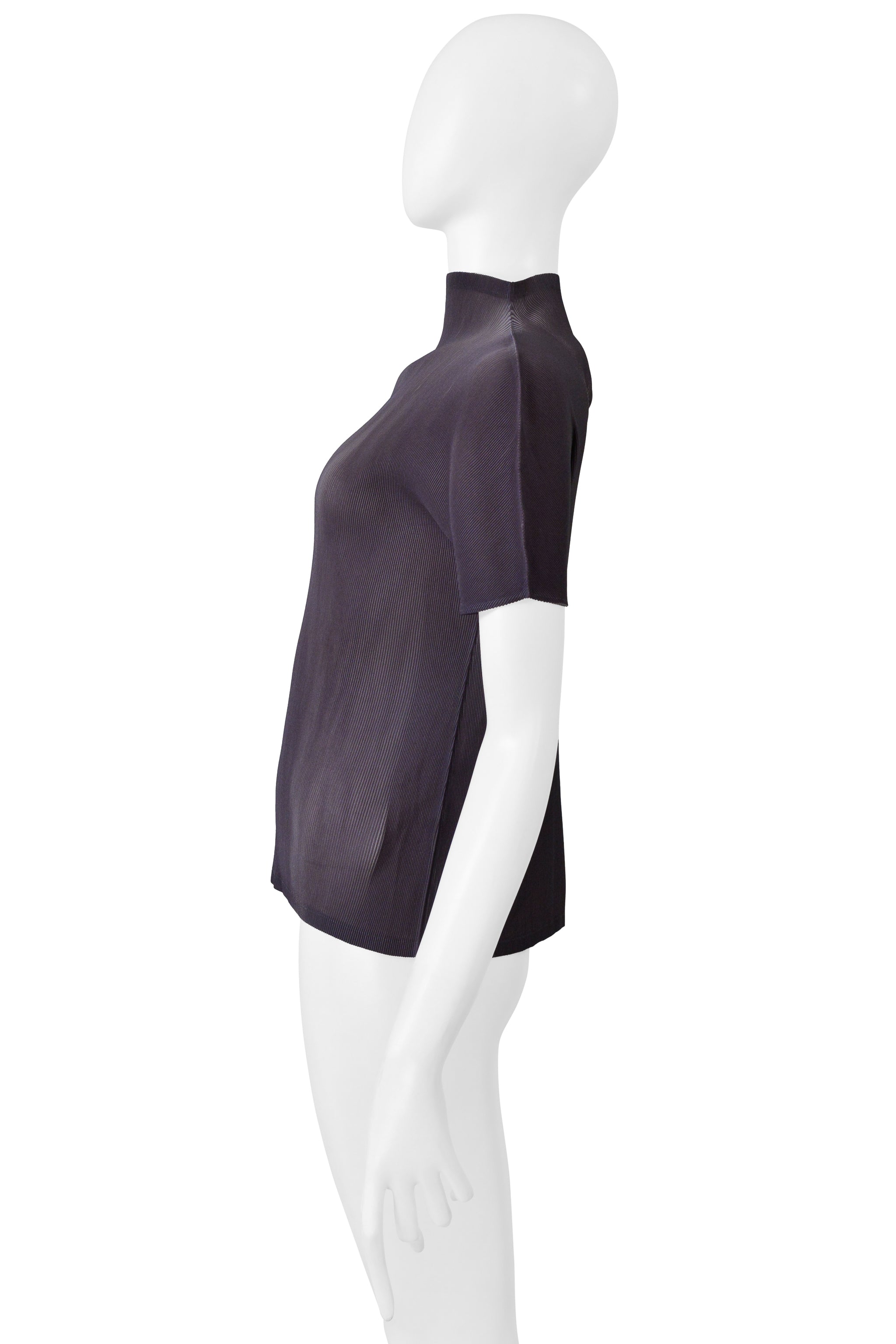 ISSEY MIYAKE PLEATS PLEASE TWO TONE ILLUSION TOP WITH HIGH NECK 2004