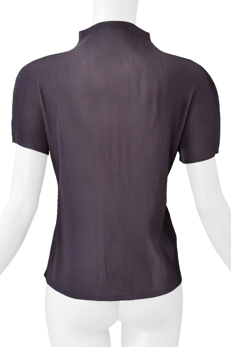 ISSEY MIYAKE PLEATS PLEASE TWO TONE ILLUSION TOP WITH HIGH NECK 2004
