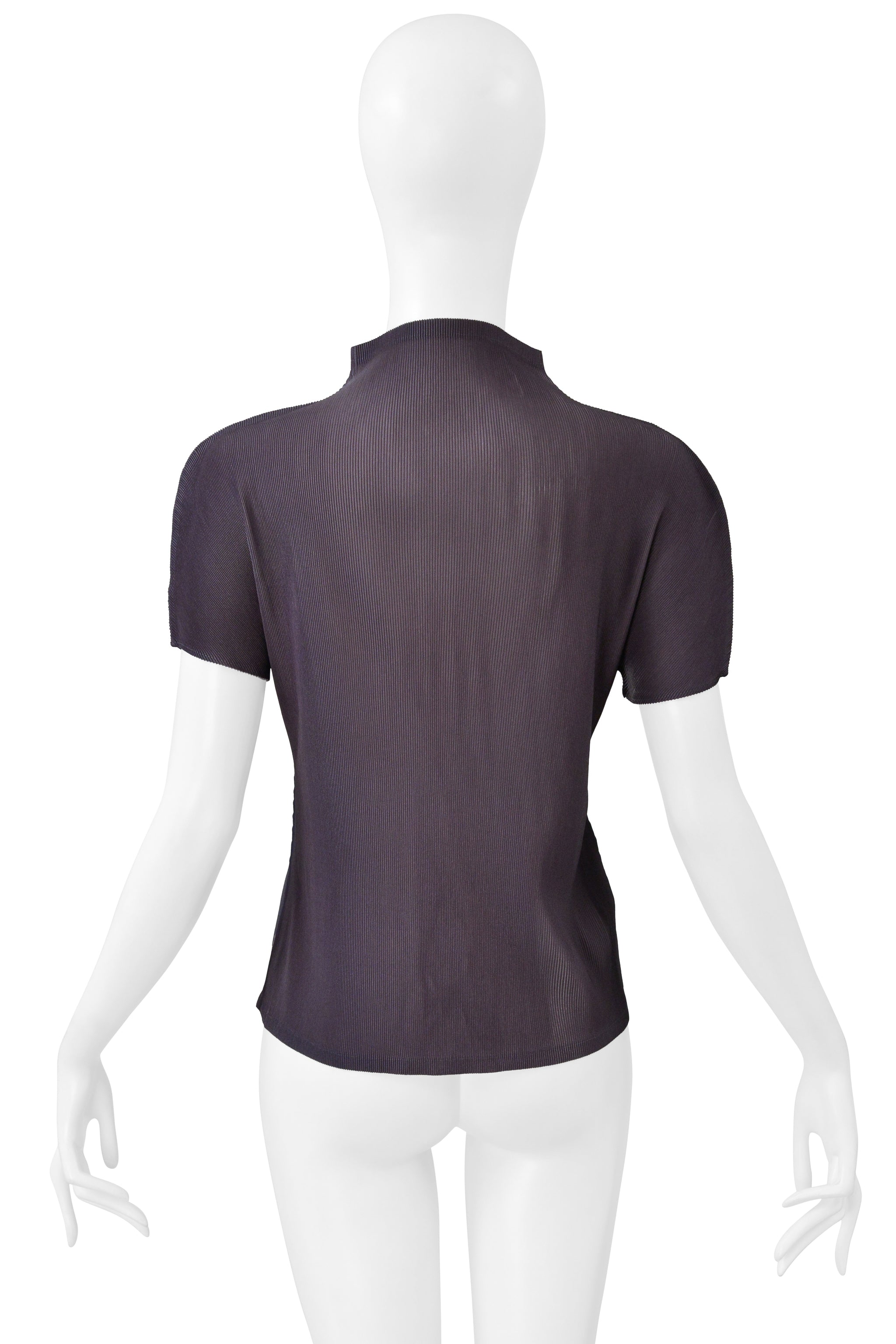 ISSEY MIYAKE PLEATS PLEASE TWO TONE ILLUSION TOP WITH HIGH NECK 2004