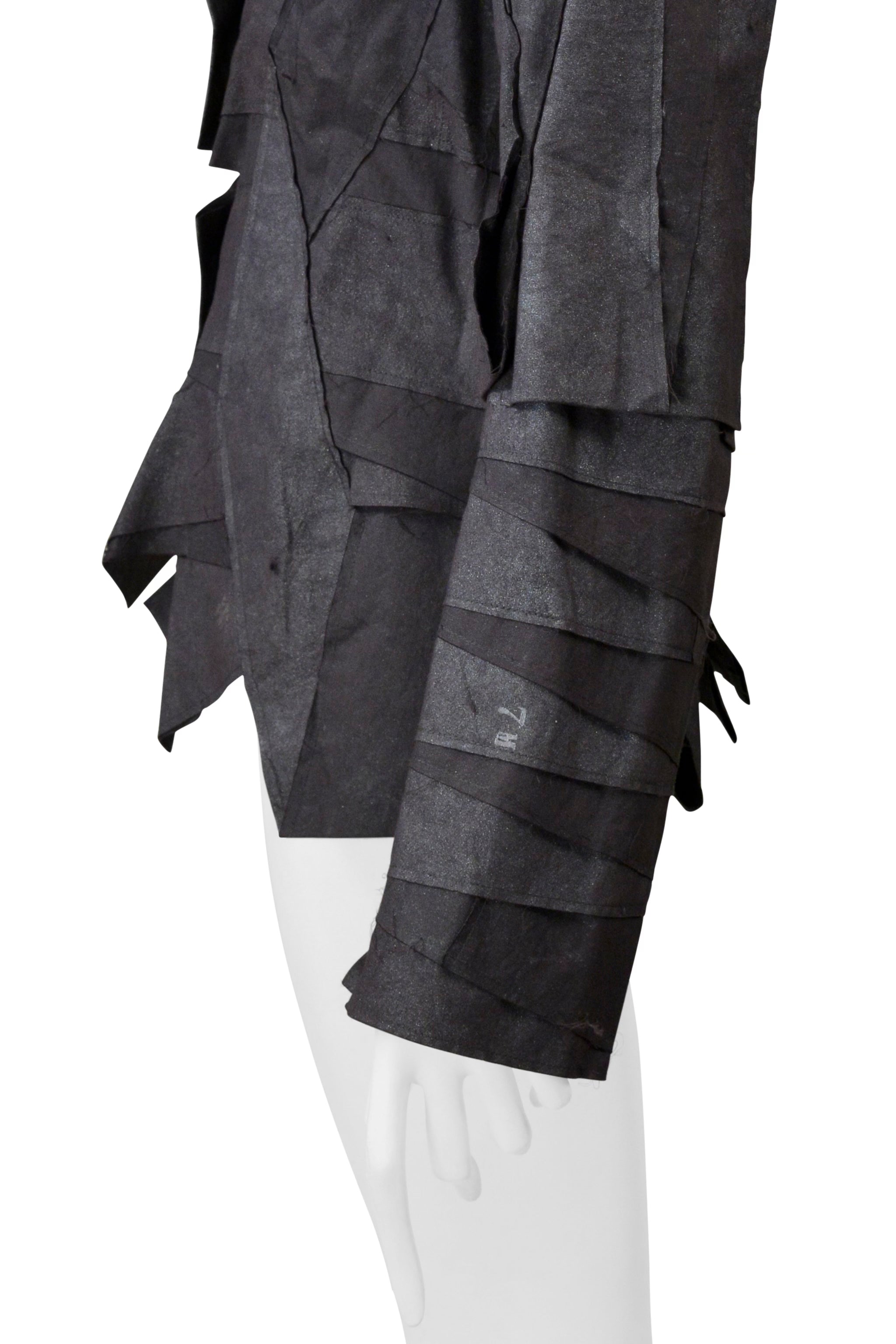 ISSEY MIYAKE GREY DECONSTRUCTED JACKET WITH CUTOUTS 2002