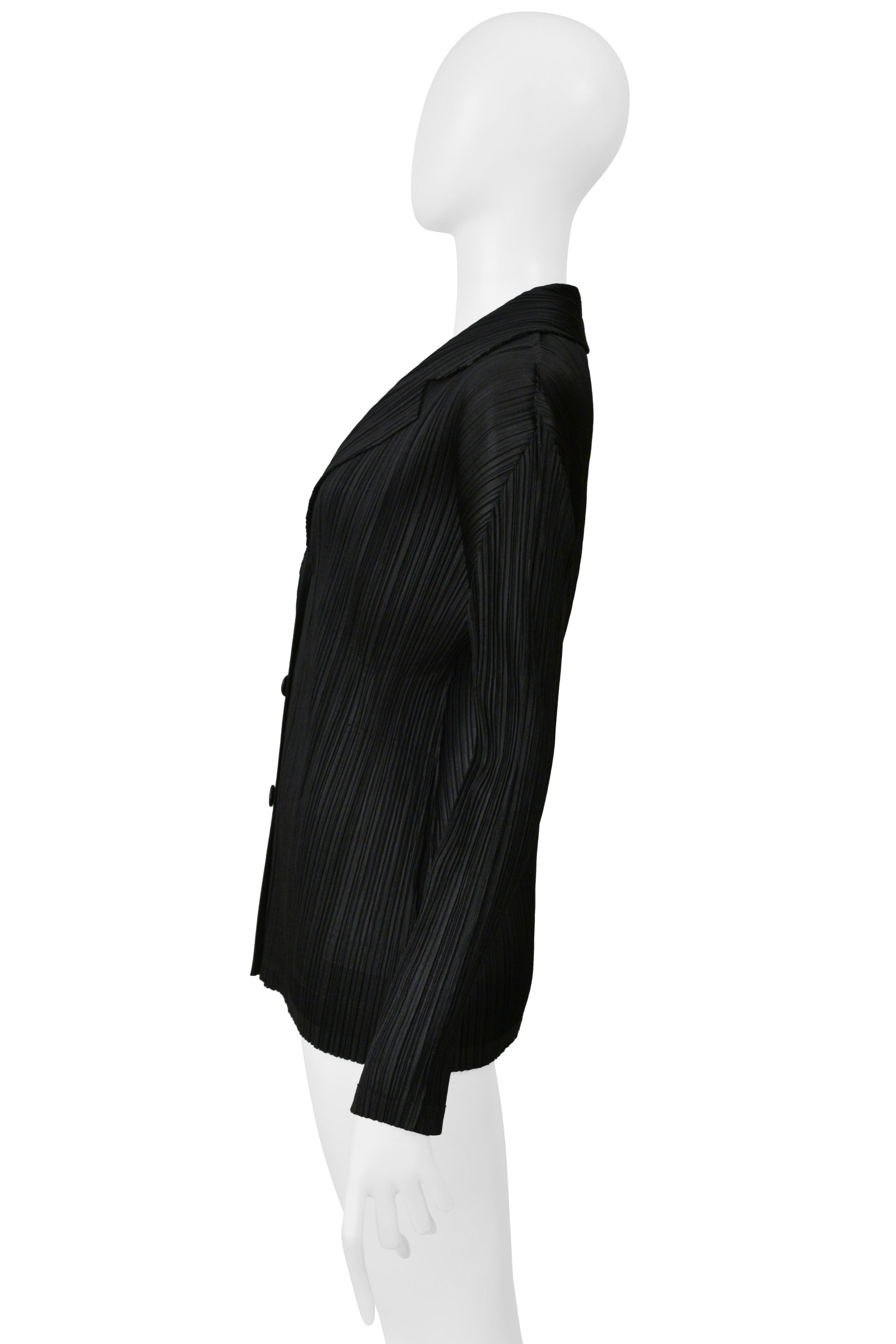 ISSEY MIYAKE PLEATS PLEASE BLACK PLEATED TWO-IN-ONE CAMISOLE AND JACKET