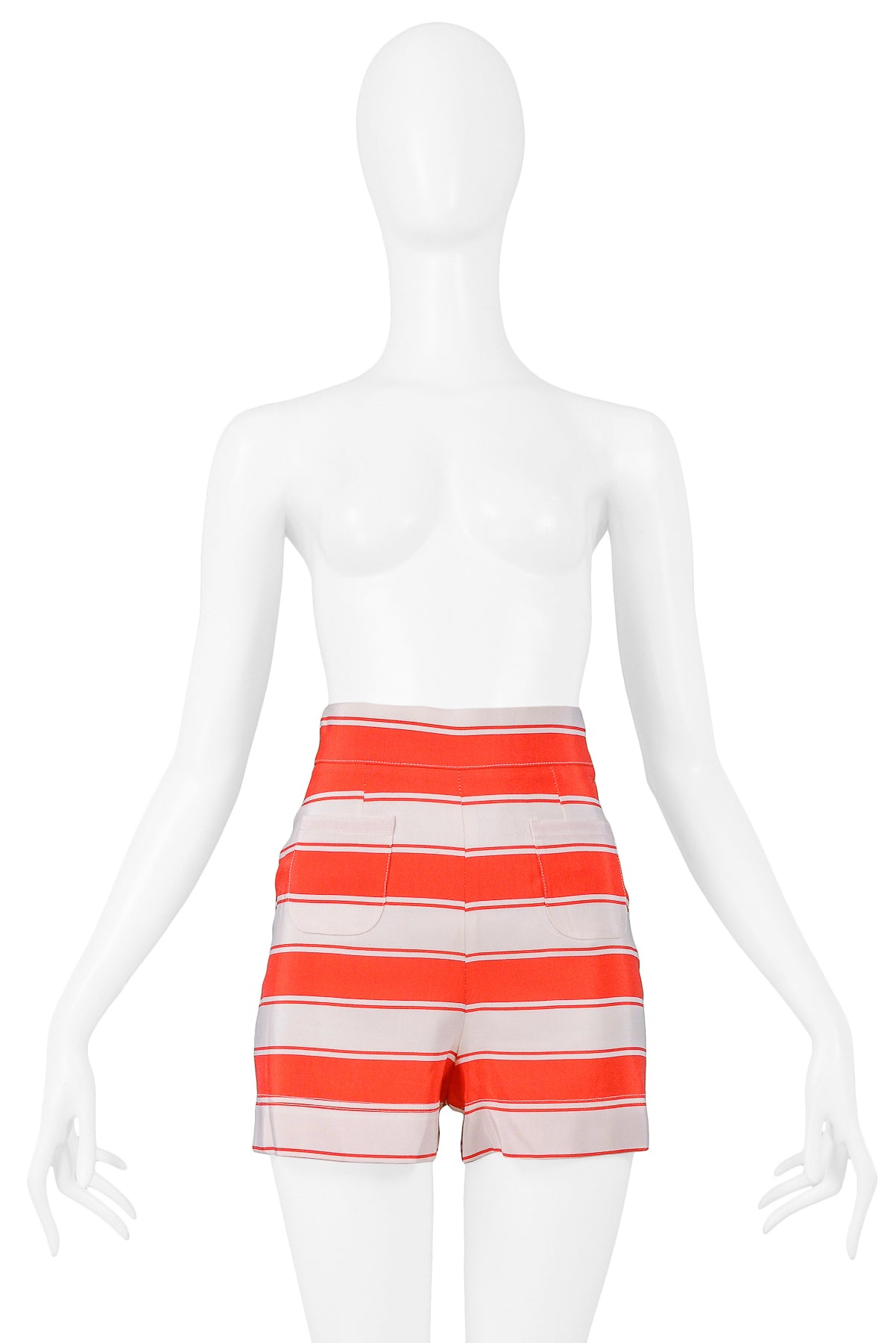 MOSCHINO 1989 RED & WHITE STRIPE JACKET & SHORTS ENSEMBLE