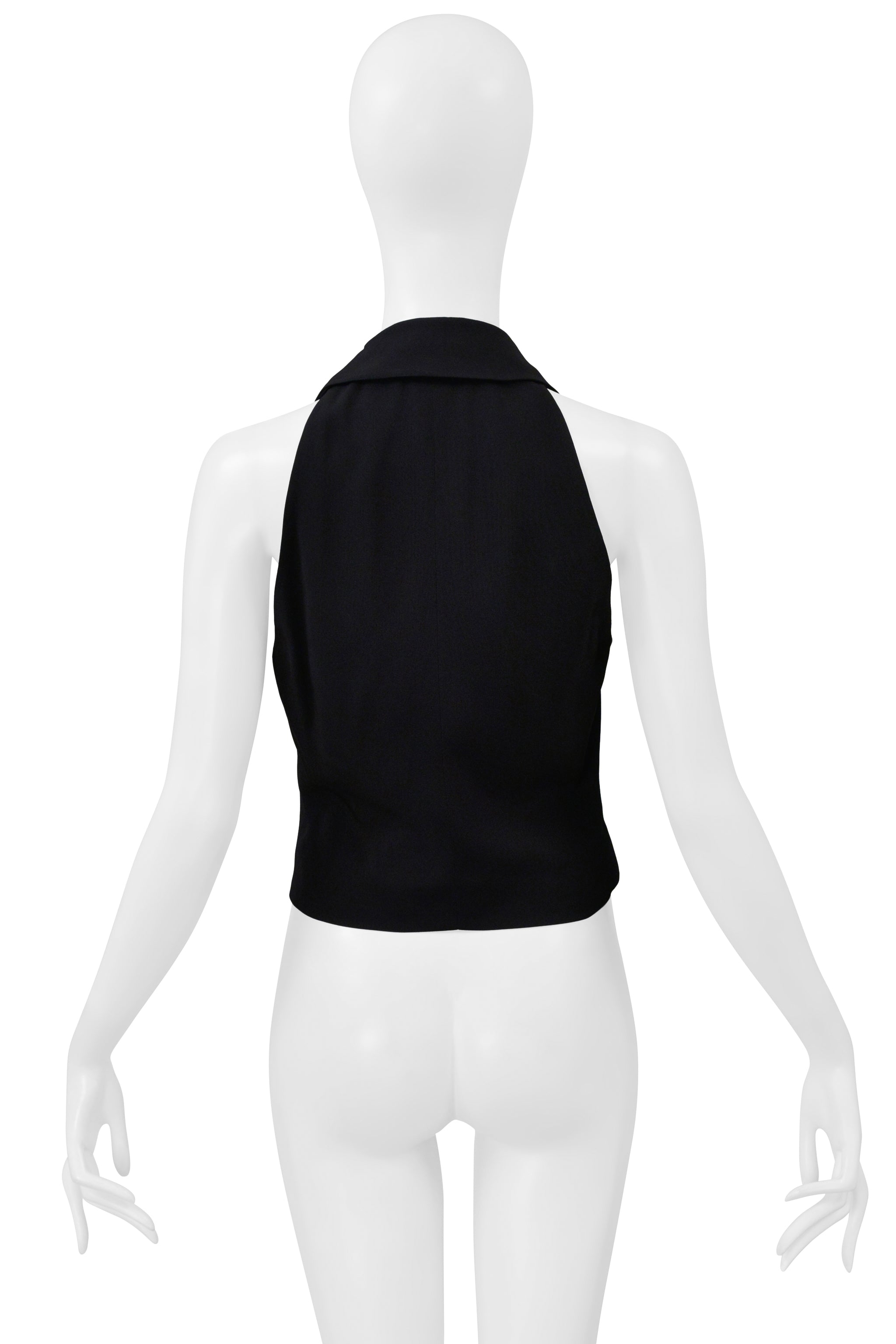 VINTAGE EXTE BLACK TUXEDO HALTER VEST