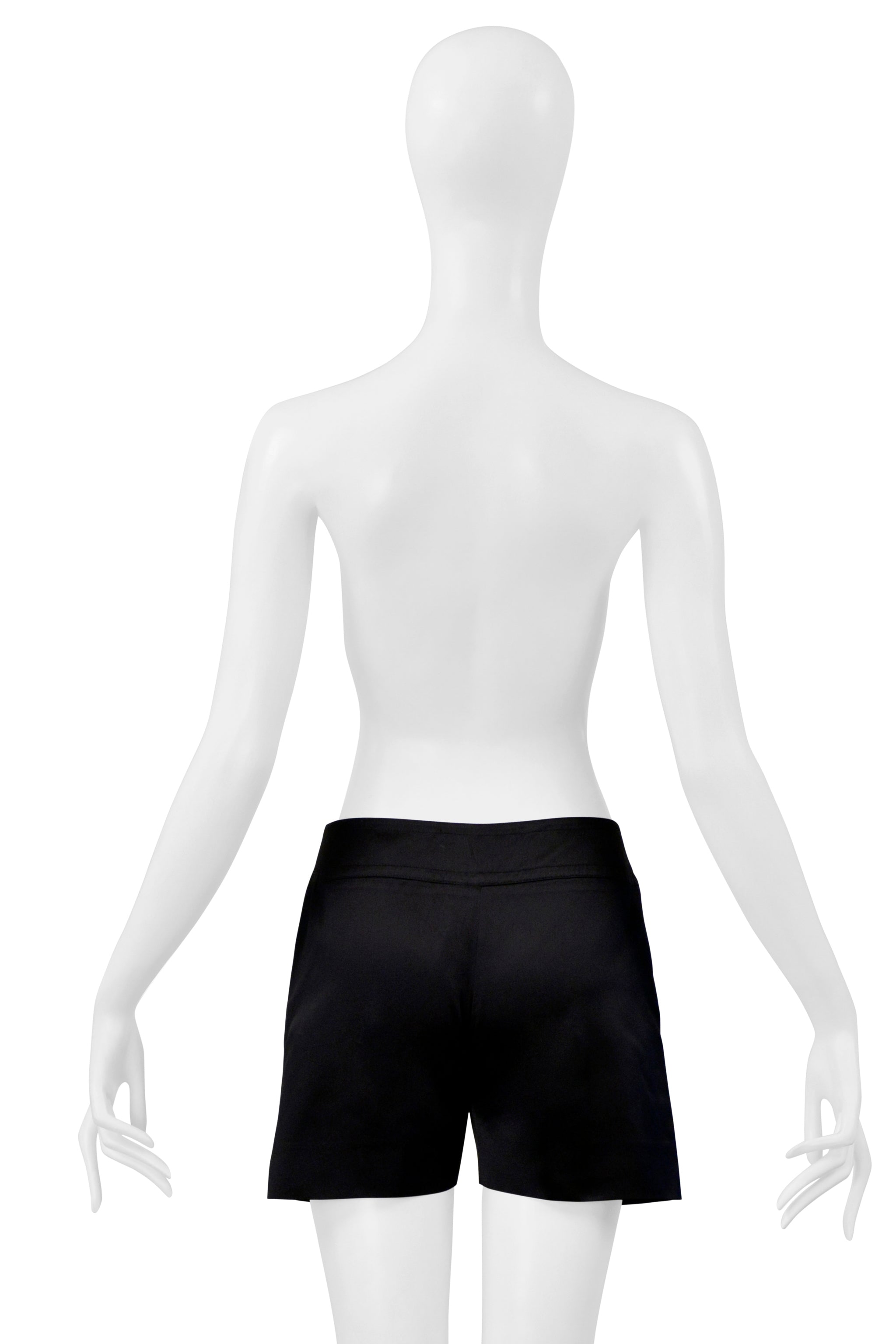 INES DE LA FRESSANGE BLACK SATIN HOT PANTS SHORTS