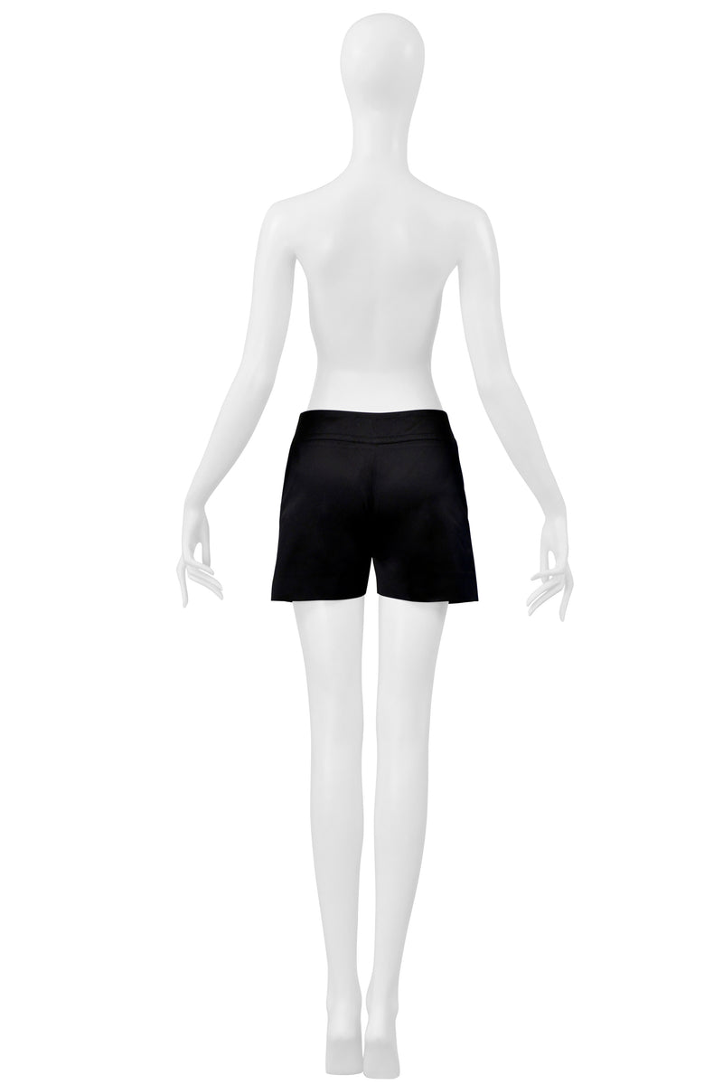 INES DE LA FRESSANGE BLACK SATIN HOT PANTS SHORTS
