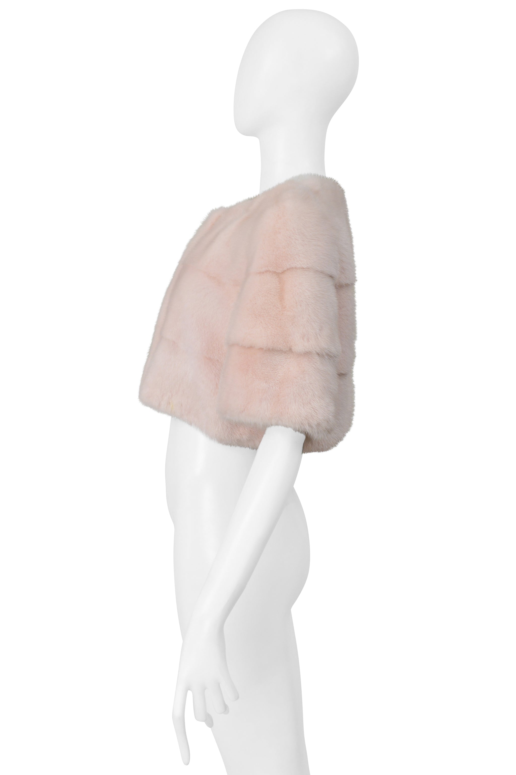 LILLY E VIOLETTA CROPPED PINK MINK FUR JACKET