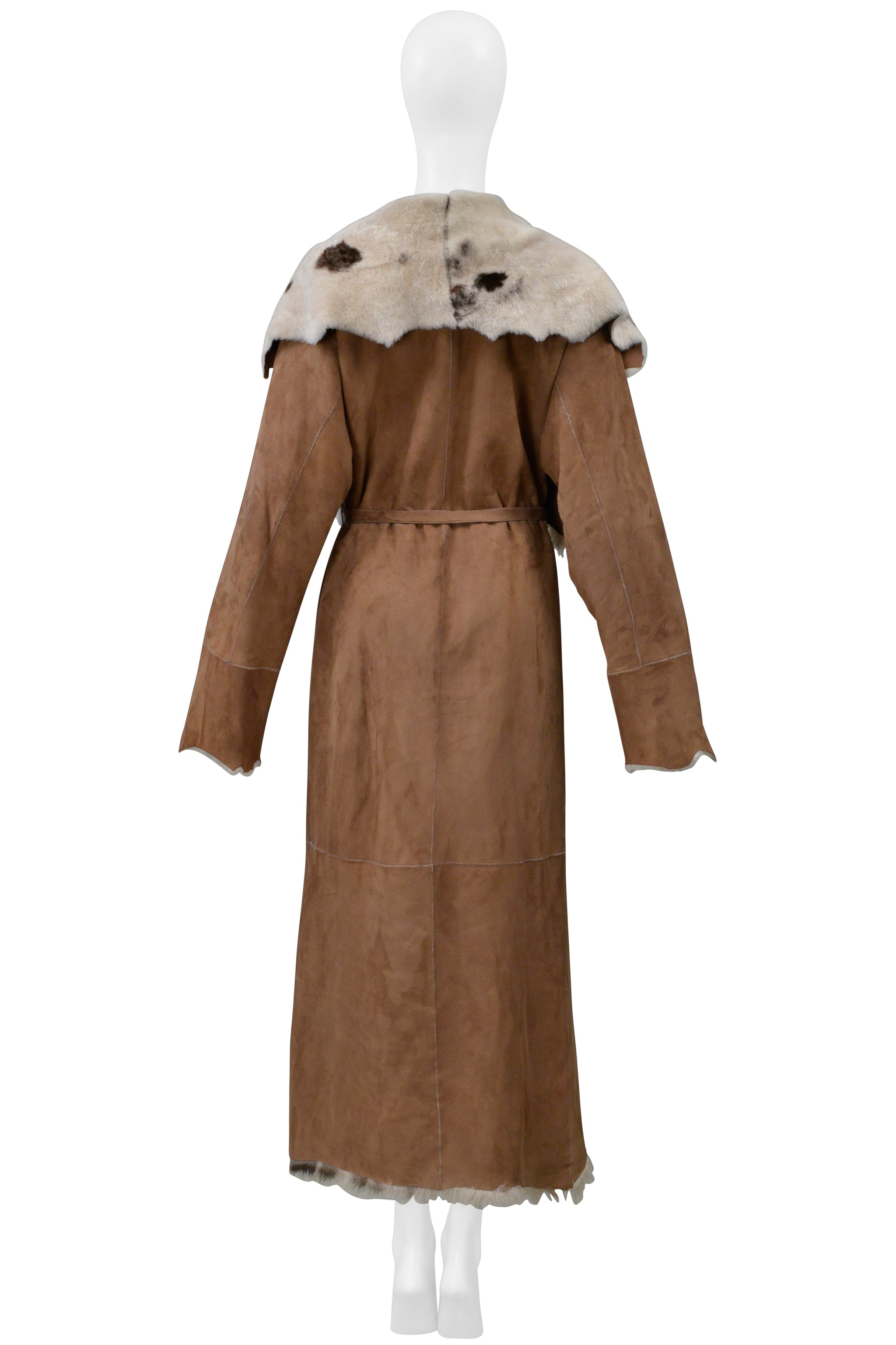 VINTAGE BROWN SPOTTED REVERSIBLE LLAMA FUR COAT