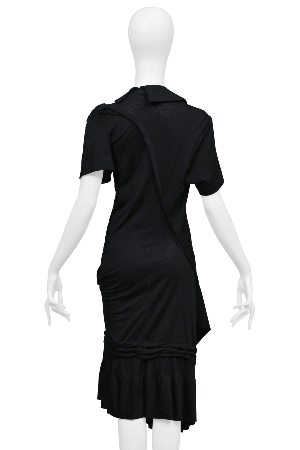 JUNYA WATANABE BLACK TWIST DRESS WITH LACE INSETS 2007