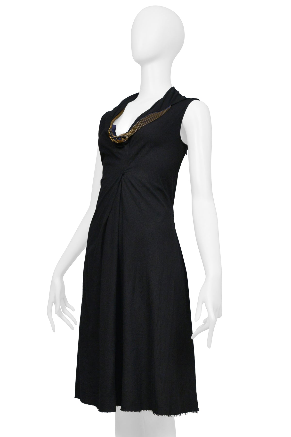 JUNYA WATANABE BLACK ZIPPER COLLAR DRESS 2005