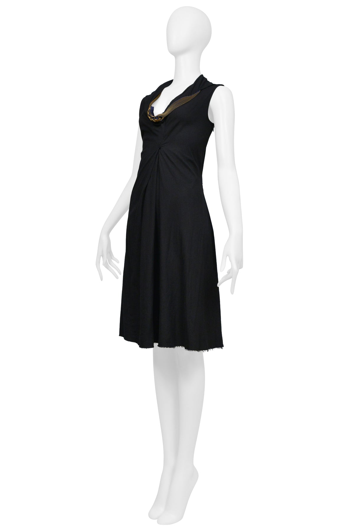 JUNYA WATANABE BLACK ZIPPER COLLAR DRESS 2005