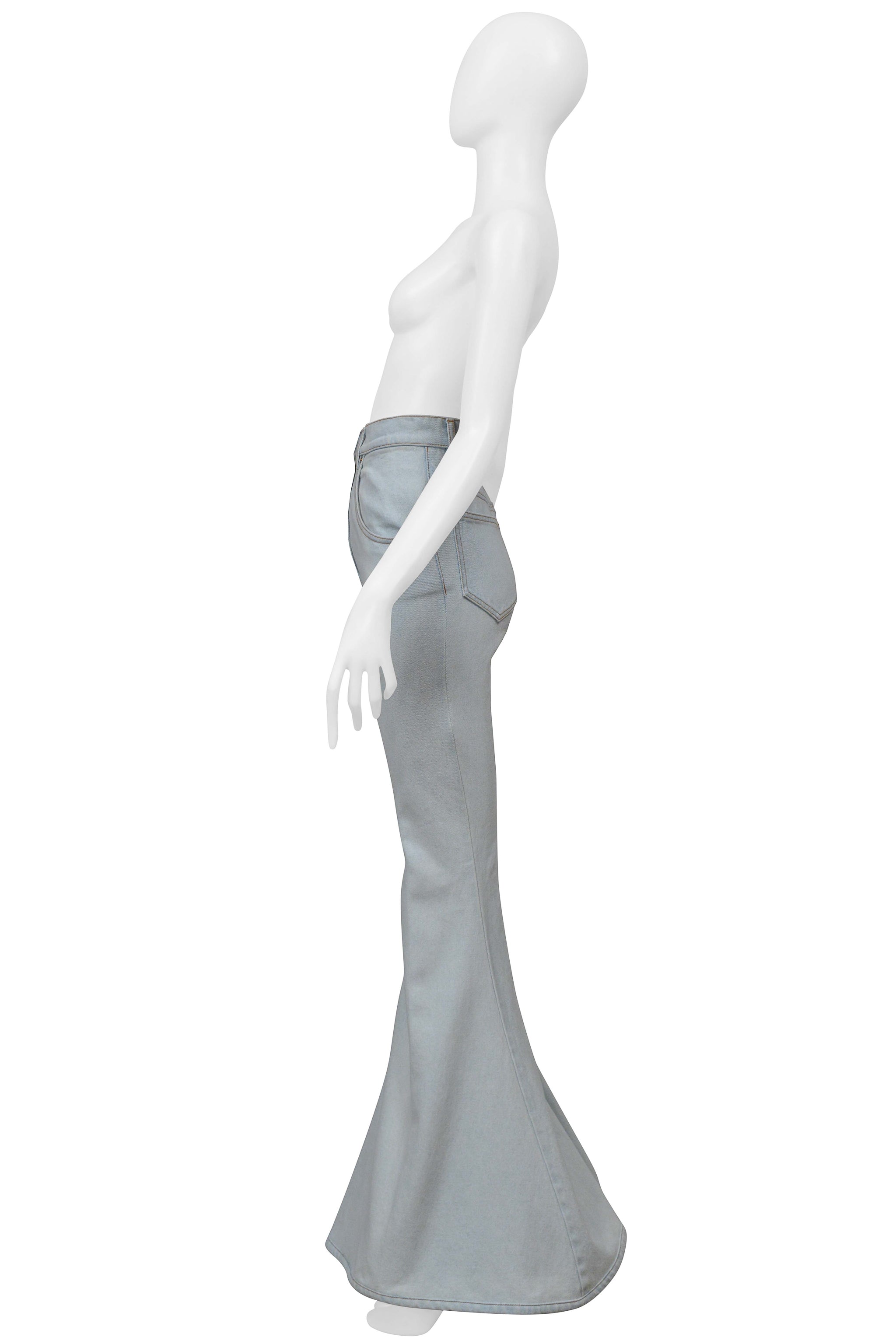 NINA RICCI ACID WASHED ULTRA FLARE DENIM JEANS