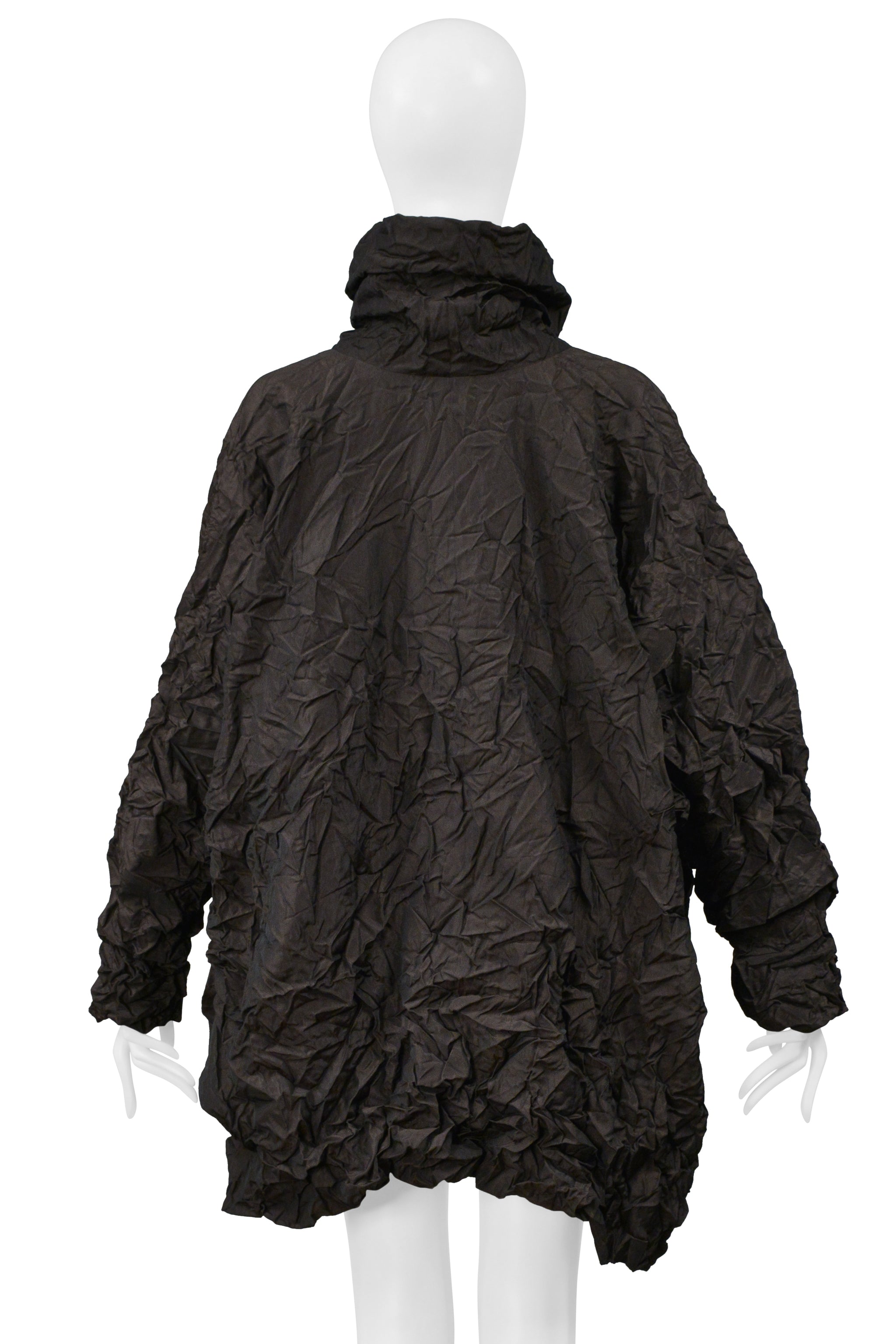 POINT-VUE SHU MORIYAMA BROWN CRINKLE OVERSIZED COAT 1998