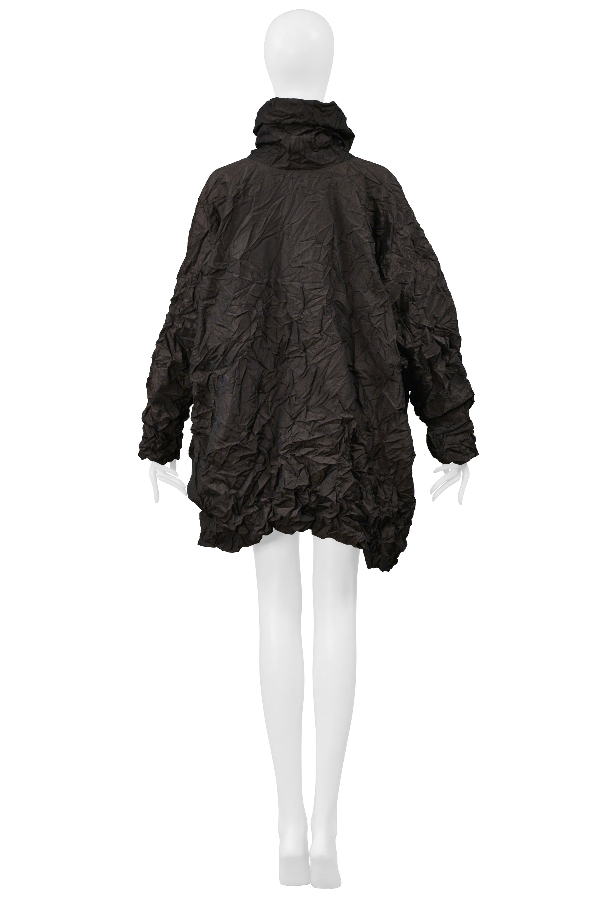 POINT-VUE SHU MORIYAMA BROWN CRINKLE OVERSIZED COAT 1998
