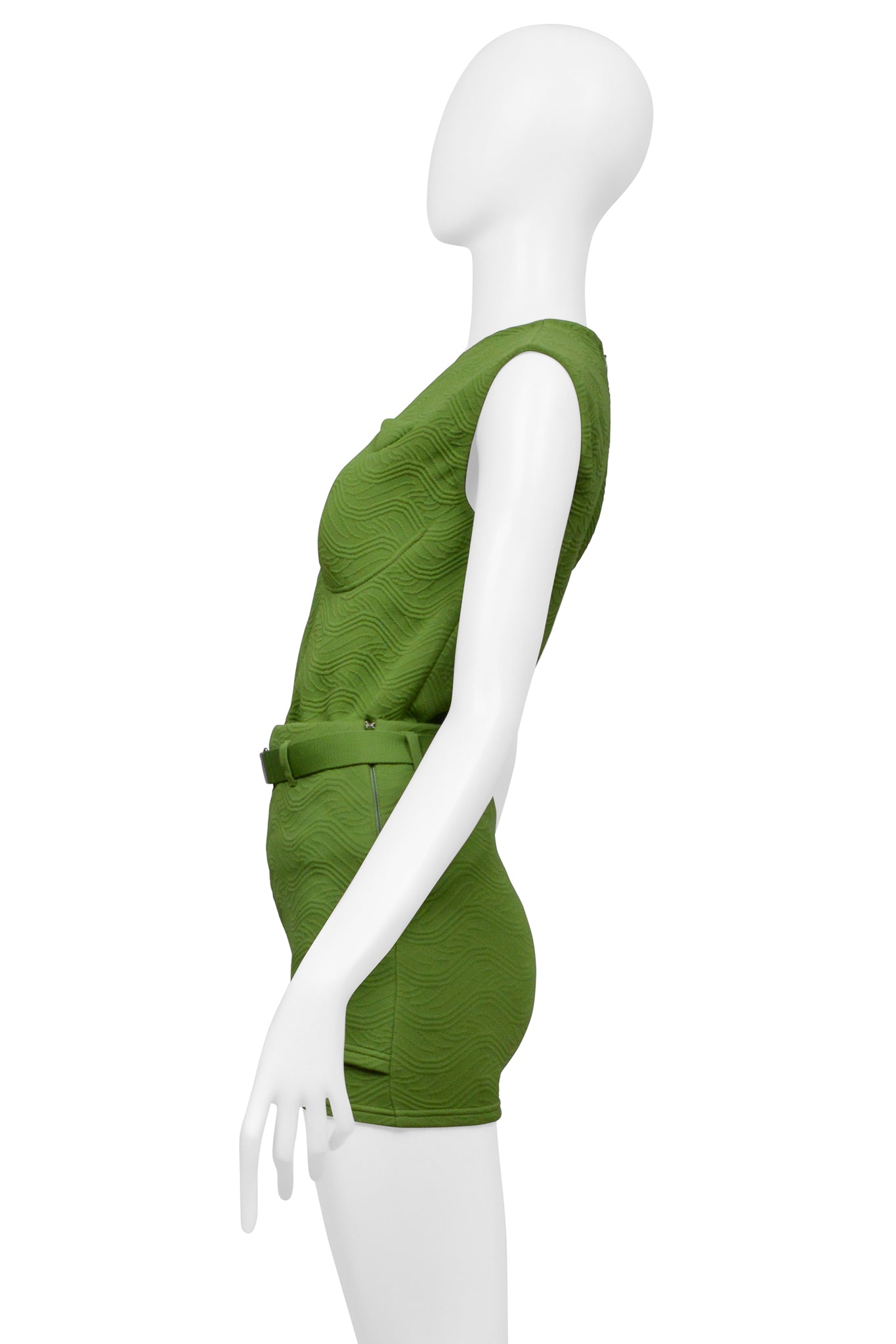 PRADA TEXTURED GREEN TOP AND CULOTTES ENSEMBLE 2021
