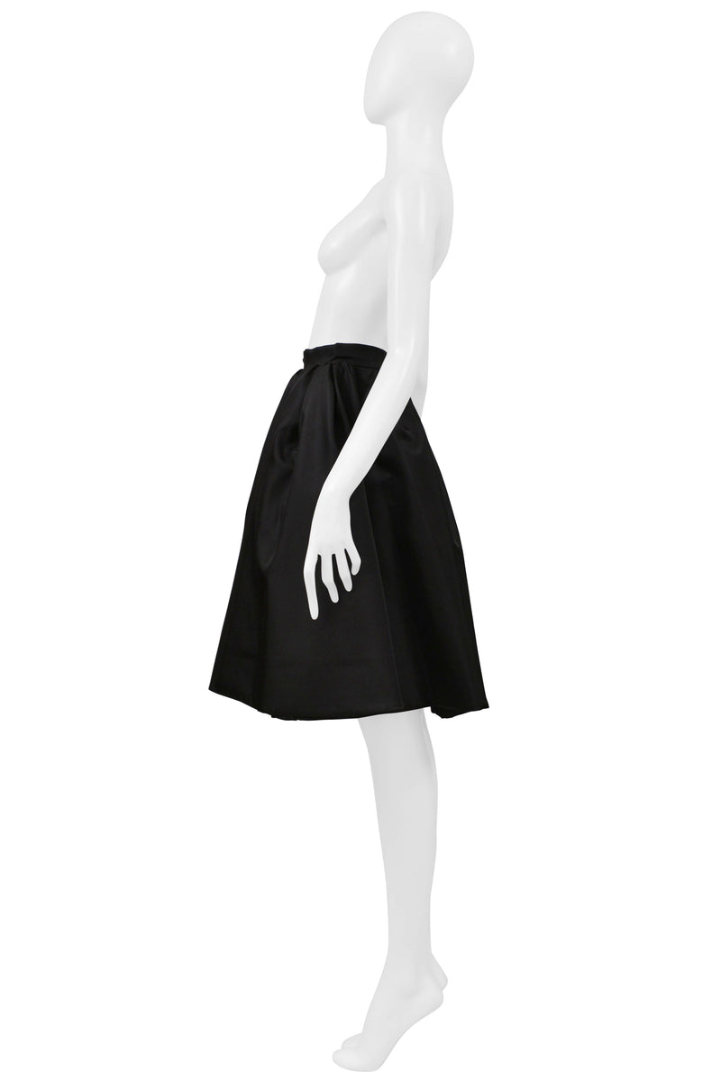 PRADA BY RAF SIMONS RE-NYLON BLACK SKIRT WITH LOGO 2021