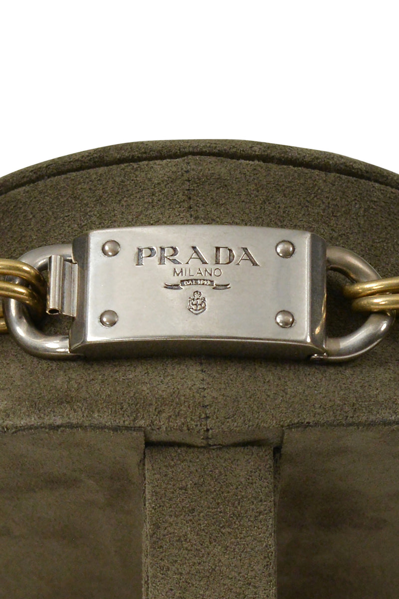 PRADA CRYSTAL NECKLACE WITH CHUNKY GOLD CHAIN