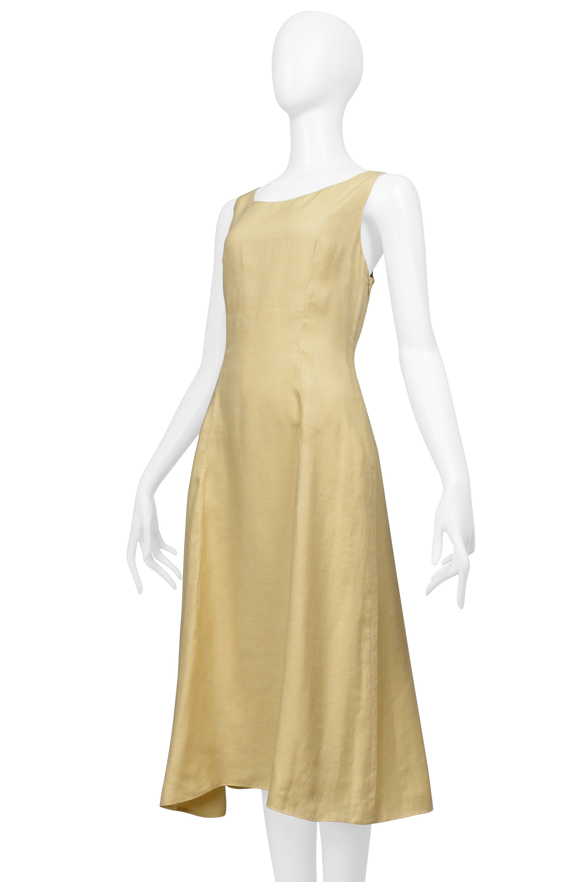 PRADA LIGHT TAN LINEN DRESS 2008