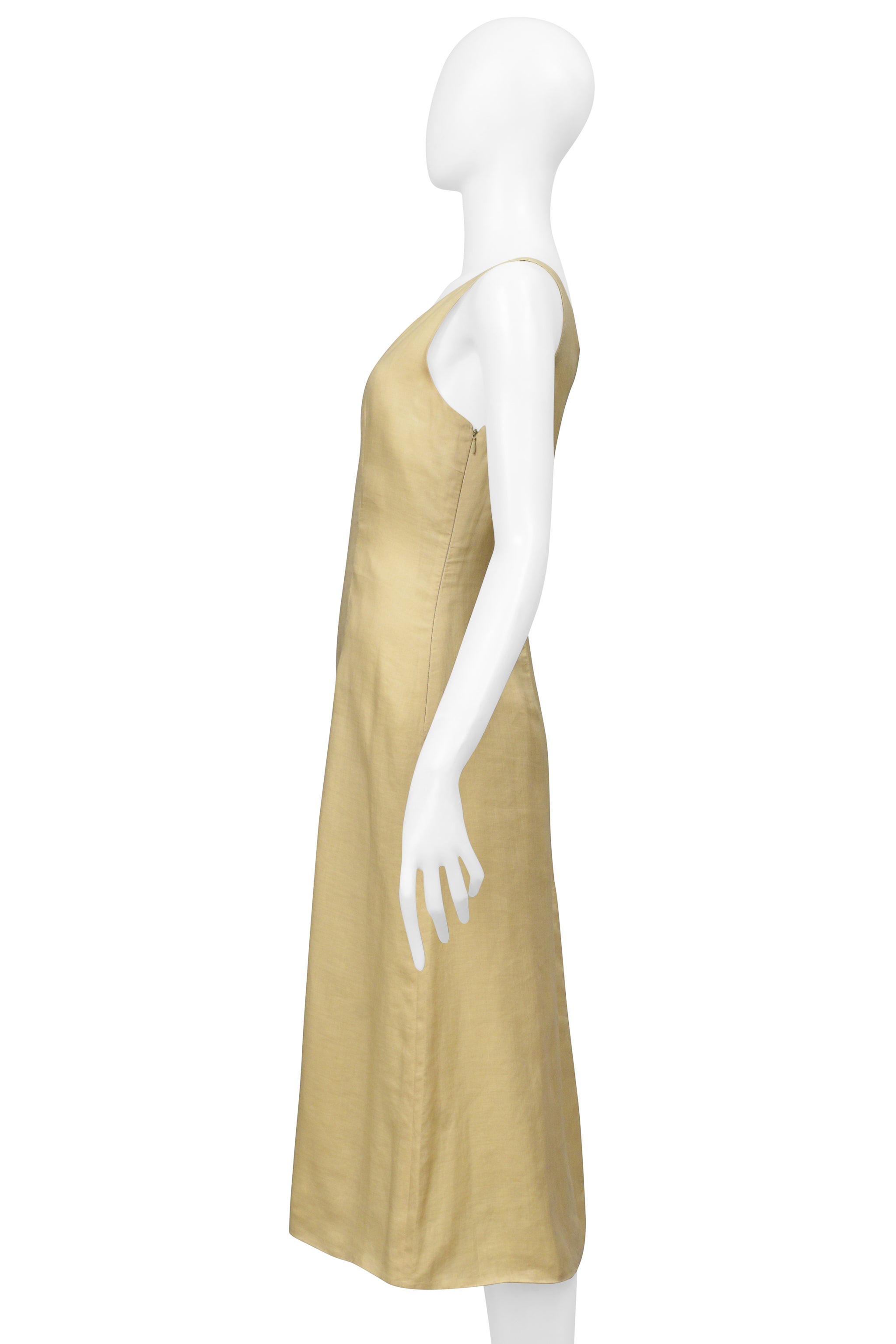 PRADA LIGHT TAN LINEN DRESS 2008