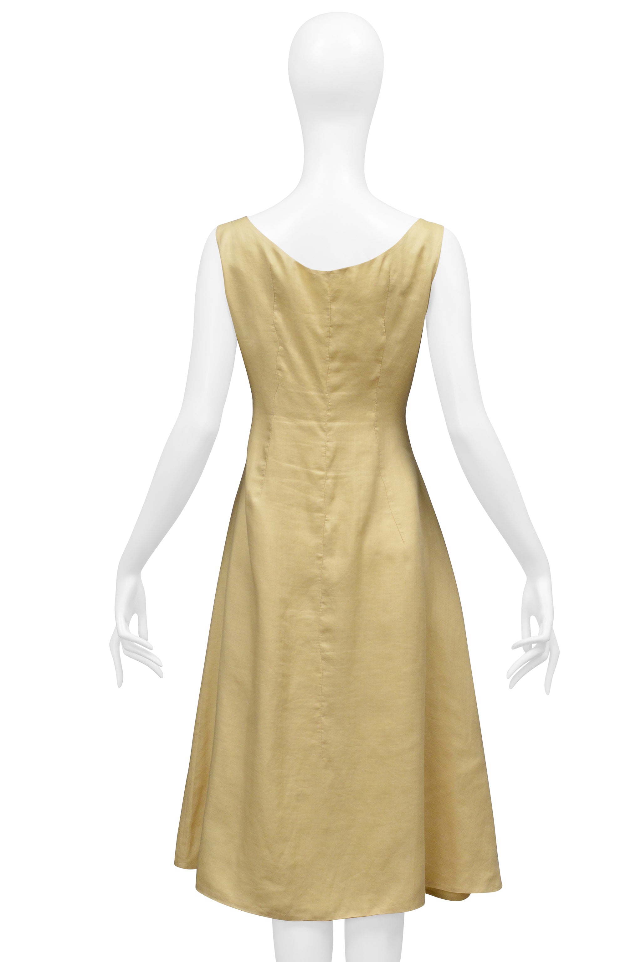 PRADA LIGHT TAN LINEN DRESS 2008