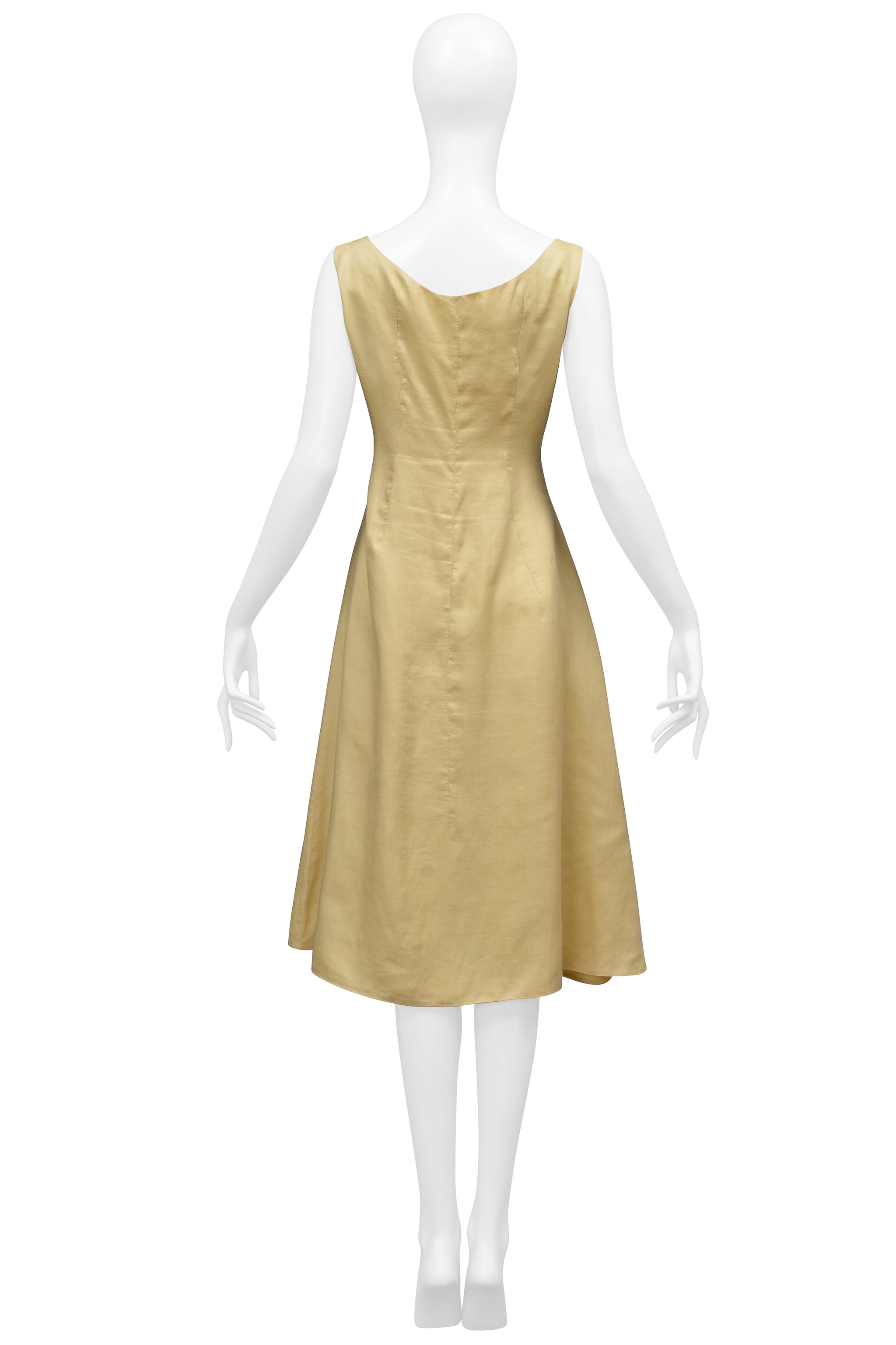 PRADA LIGHT TAN LINEN DRESS 2008