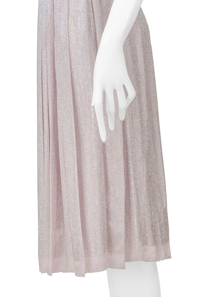 PRADA ICED LILAC CRYSTAL BEADED PLEATED SKIRT