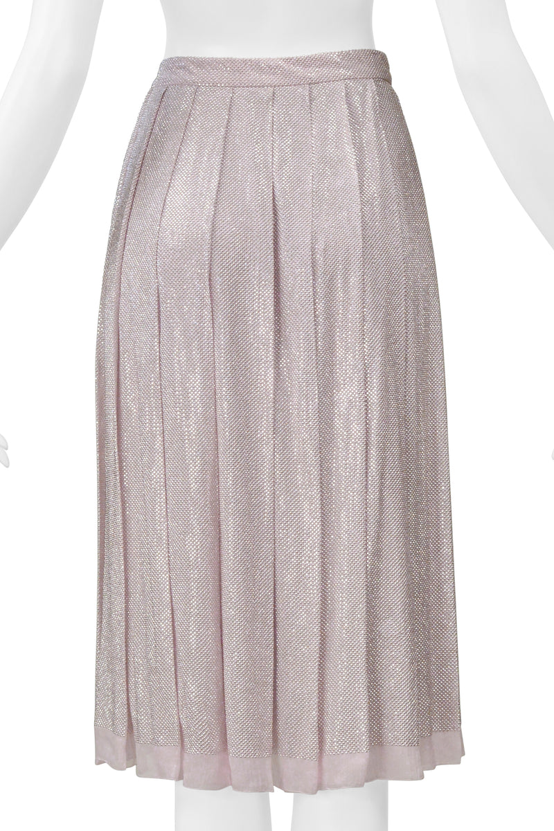 PRADA ICED LILAC CRYSTAL BEADED PLEATED SKIRT