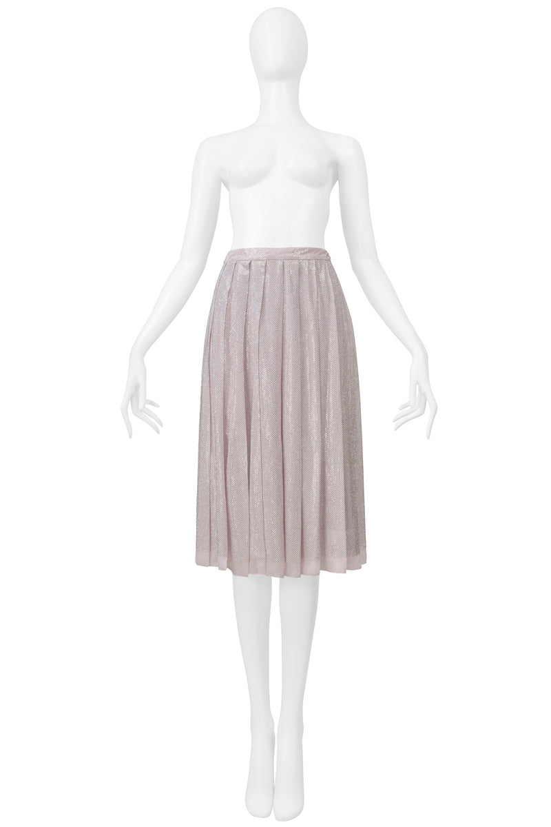 PRADA ICED LILAC CRYSTAL BEADED PLEATED SKIRT