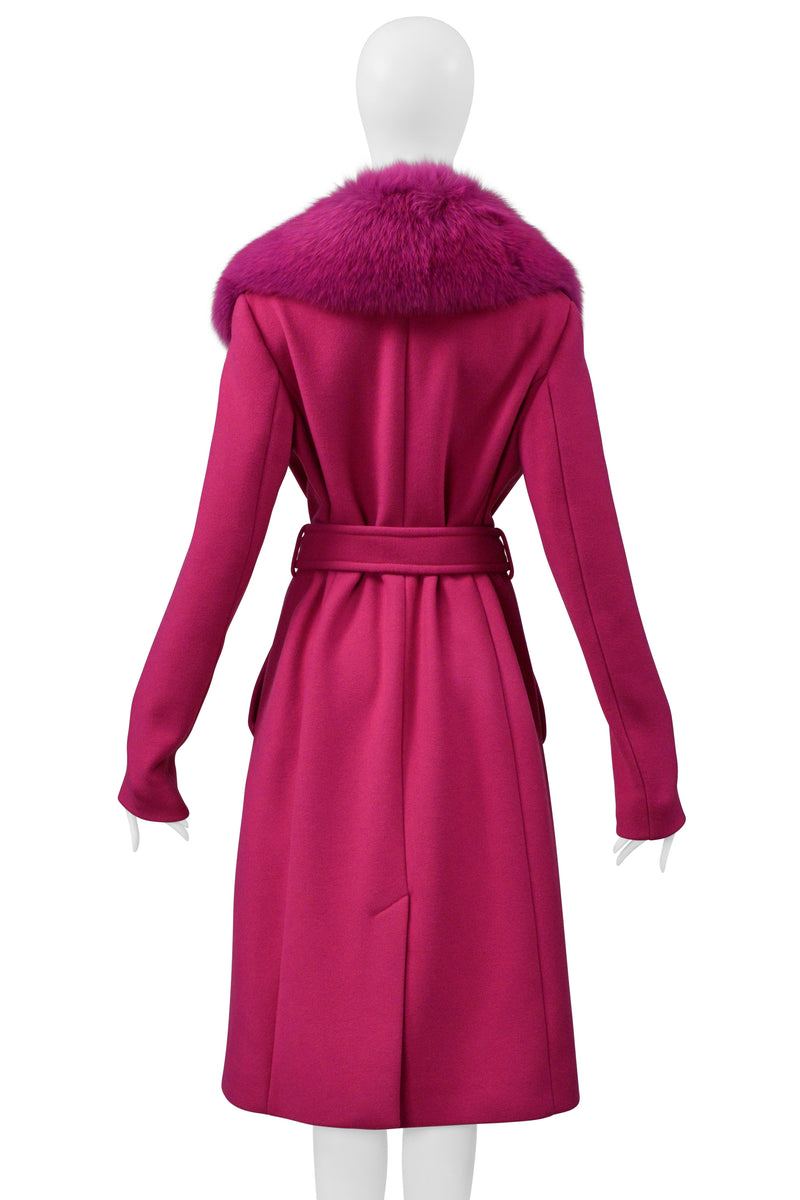 PUCCI PINK COAT W PINK FOX FUR COLLAR