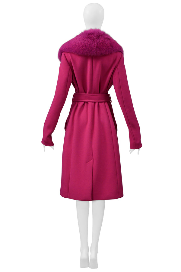 PUCCI PINK COAT W PINK FOX FUR COLLAR