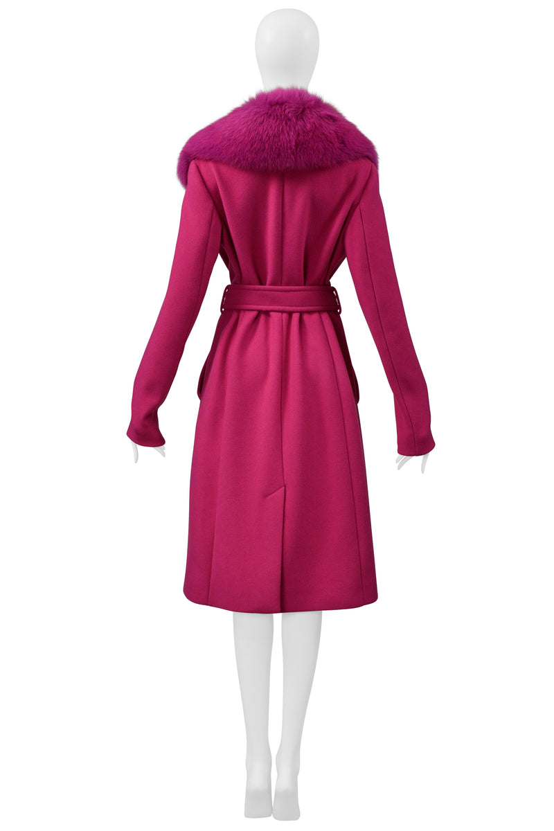 PUCCI PINK COAT W PINK FOX FUR COLLAR