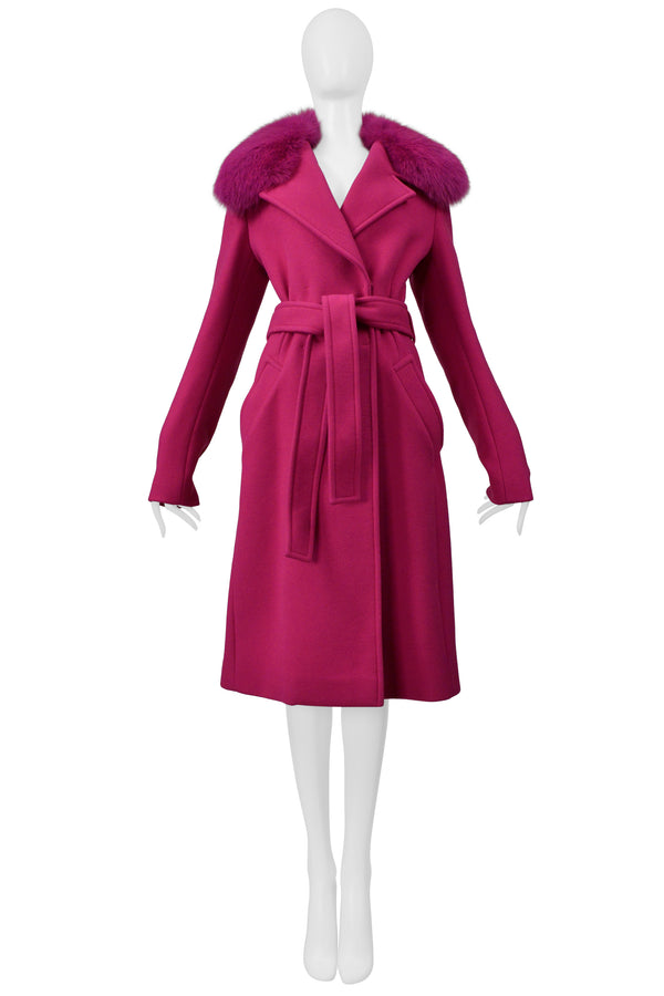 PUCCI PINK COAT W PINK FOX FUR COLLAR