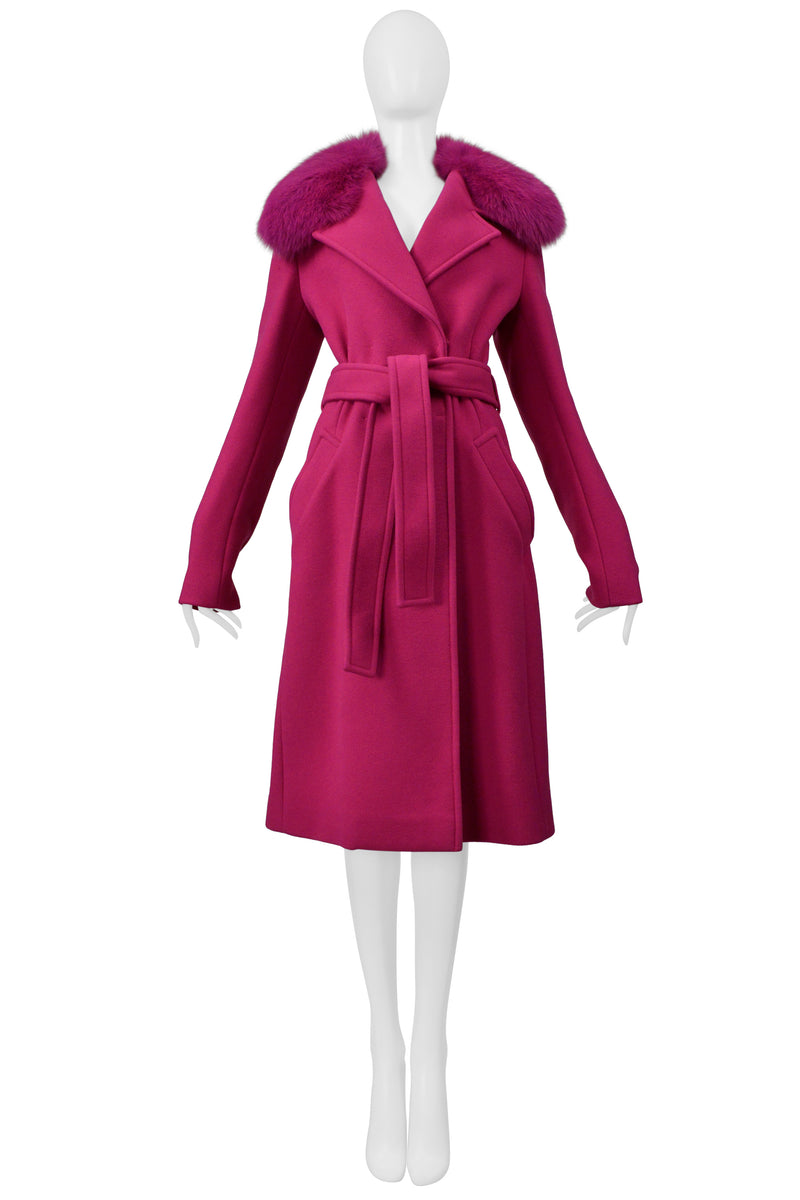 PUCCI PINK COAT W PINK FOX FUR COLLAR