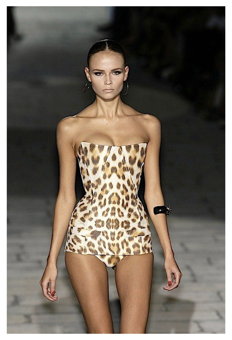 ROBERTO CAVALLI LEOPARD CORSET WITH BONING & LACES SS 2007